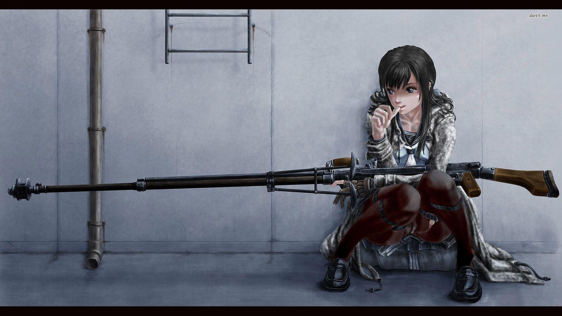 Anime Sniper Wallpaper. Sniper girl, Anime