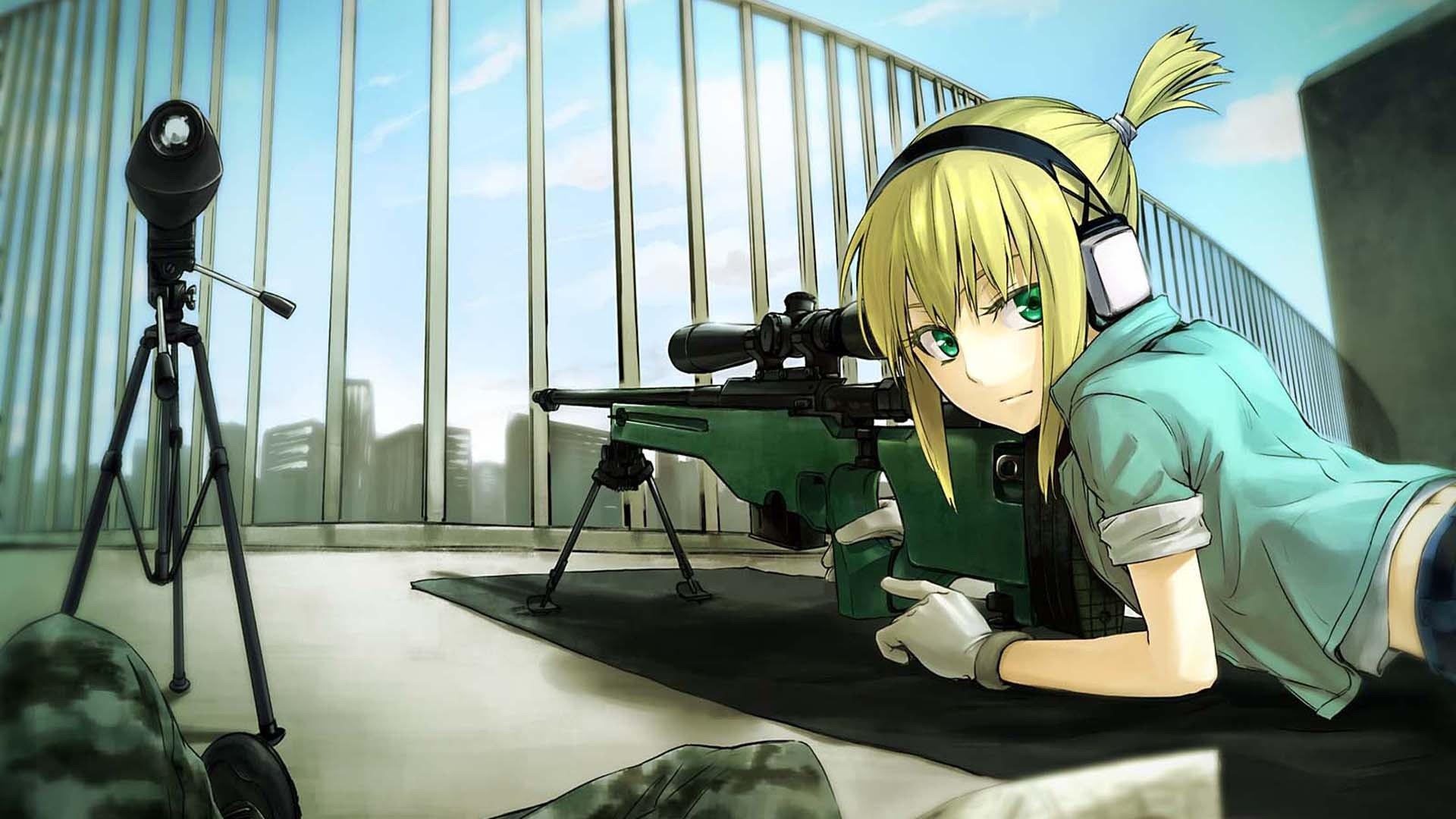 snipers, Sniper rifle, Iris (Material Sniper), Anime girls Wallpaper HD / Desktop and Mobile Background