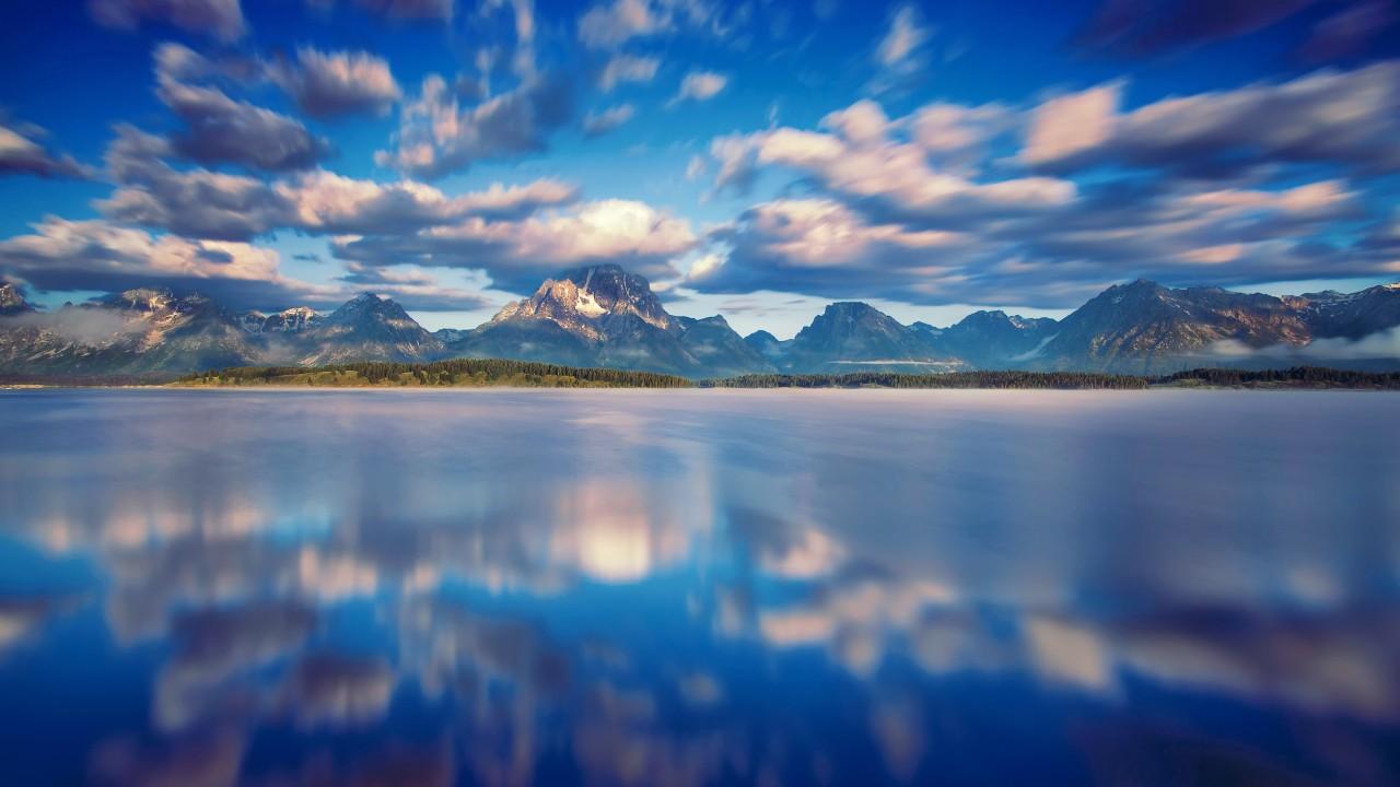 Wallpaper Jackson Lake, Grand Teton National Park, Sky reflections