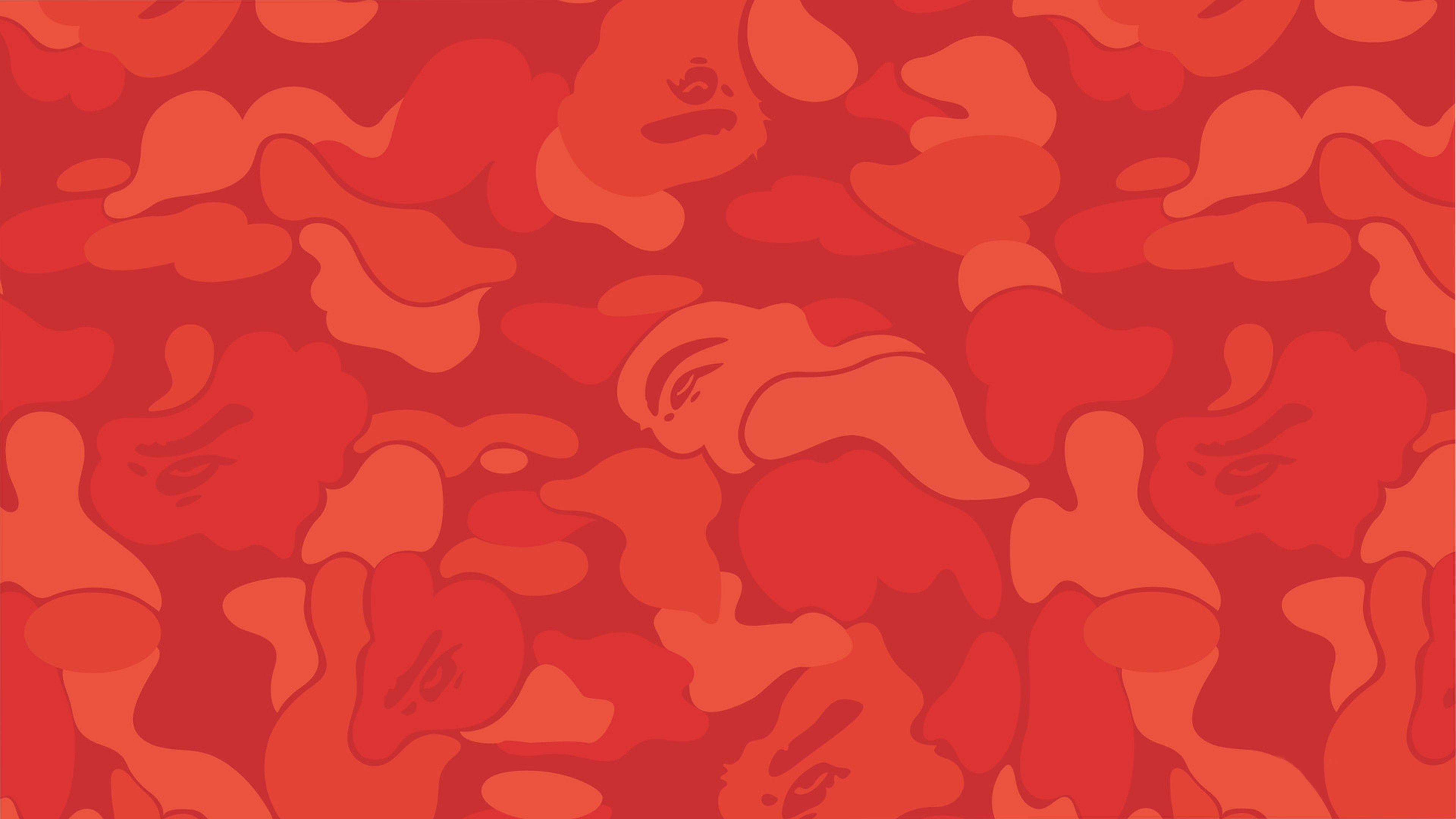 Red BAPE Camo Wallpaper Free Red BAPE Camo Background