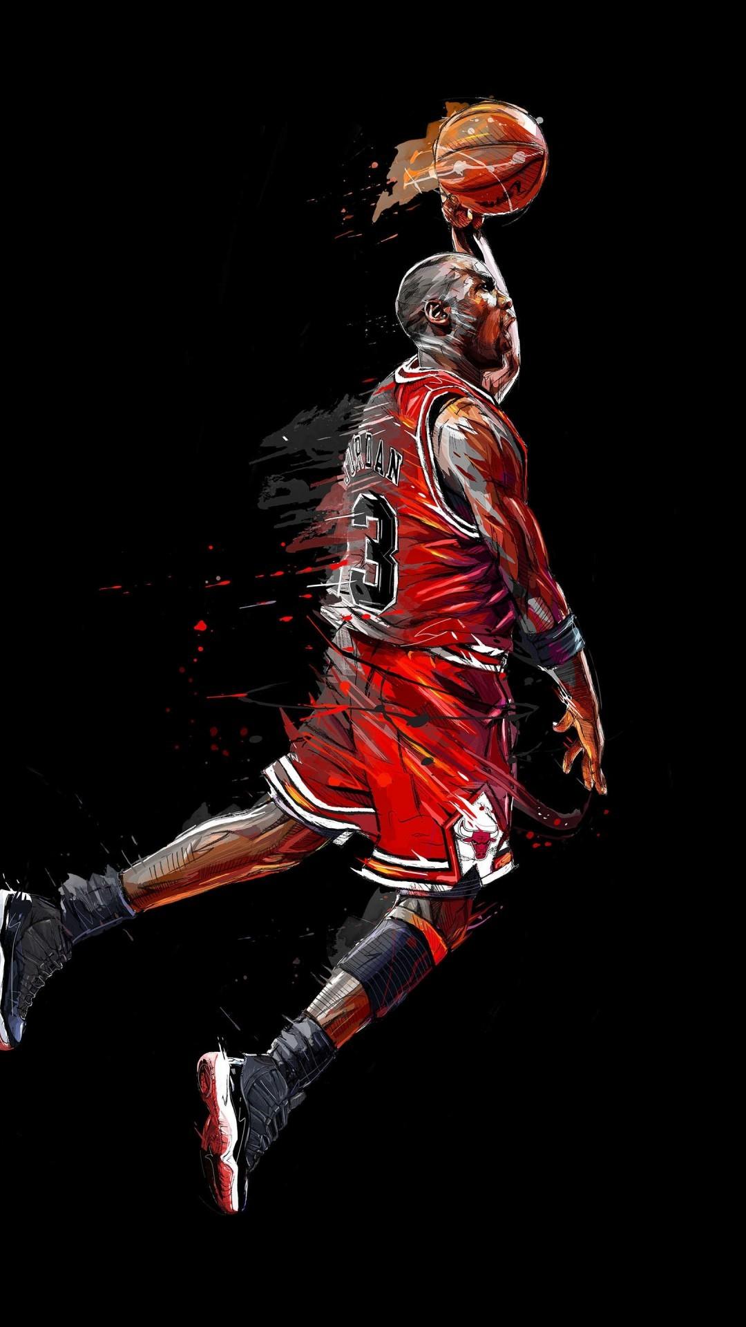 Download 1080x1920 Michael Jordan, Basketball, Artwork Wallpaper