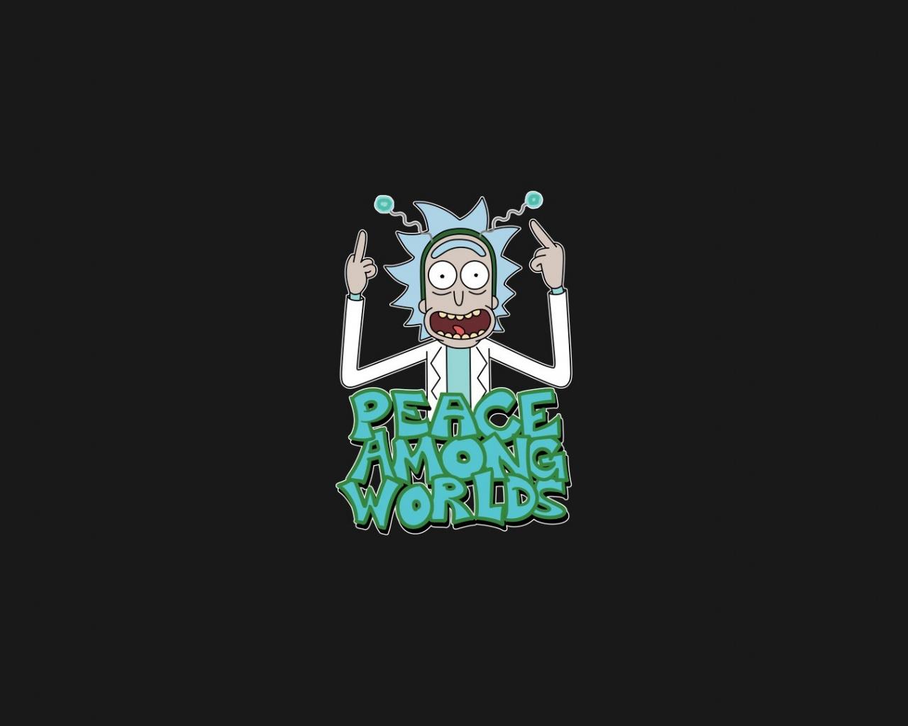 Download 1280x1024 wallpaper rick and morty, cartoon, minimal