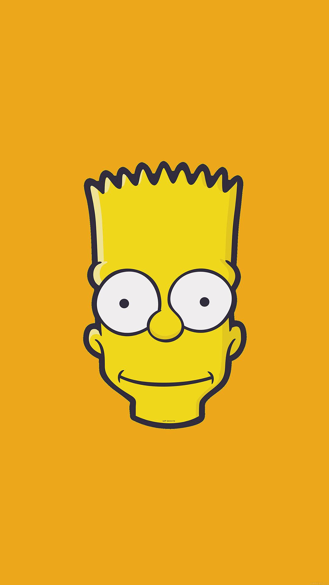 Bart Simpson Face Illust Art Yellow Minimal Simple iPhone 8 Wallpaper Free Download