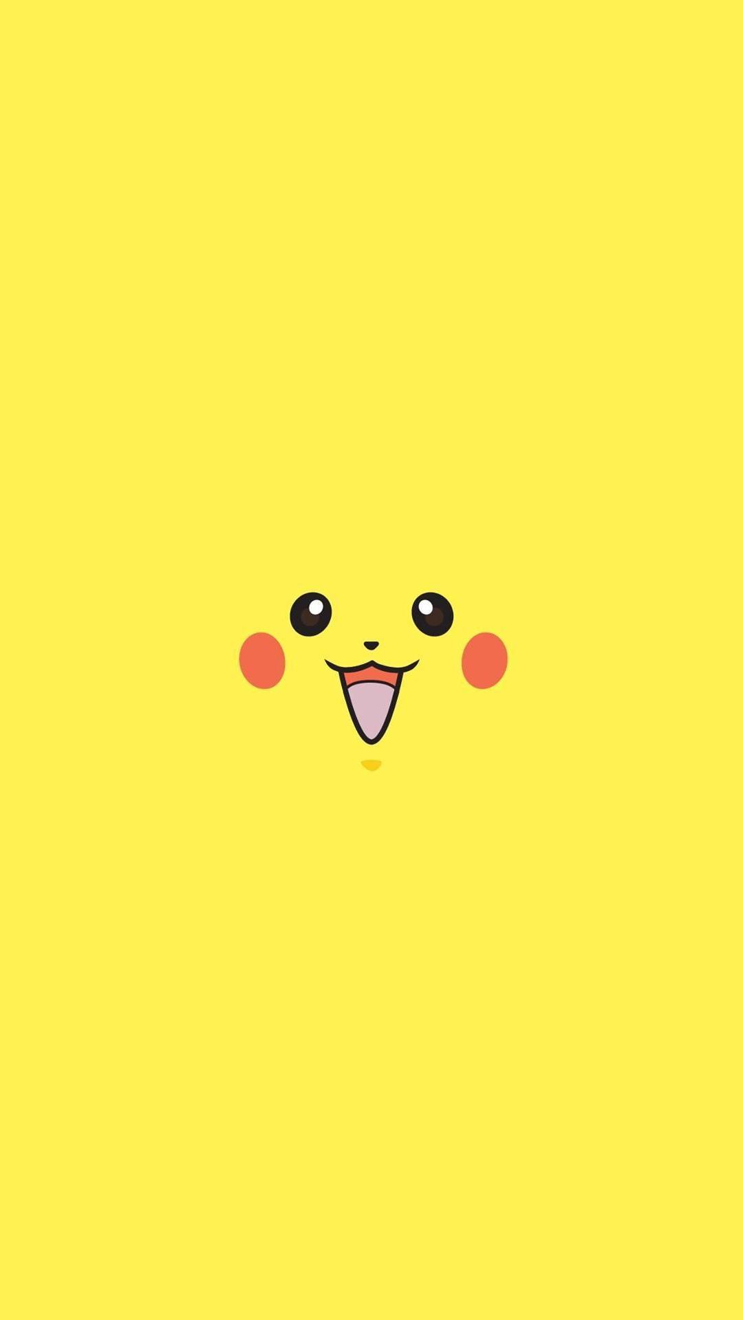 Pikachu Pokemon Minimal Flat iPhone 8 Wallpaper Free Download