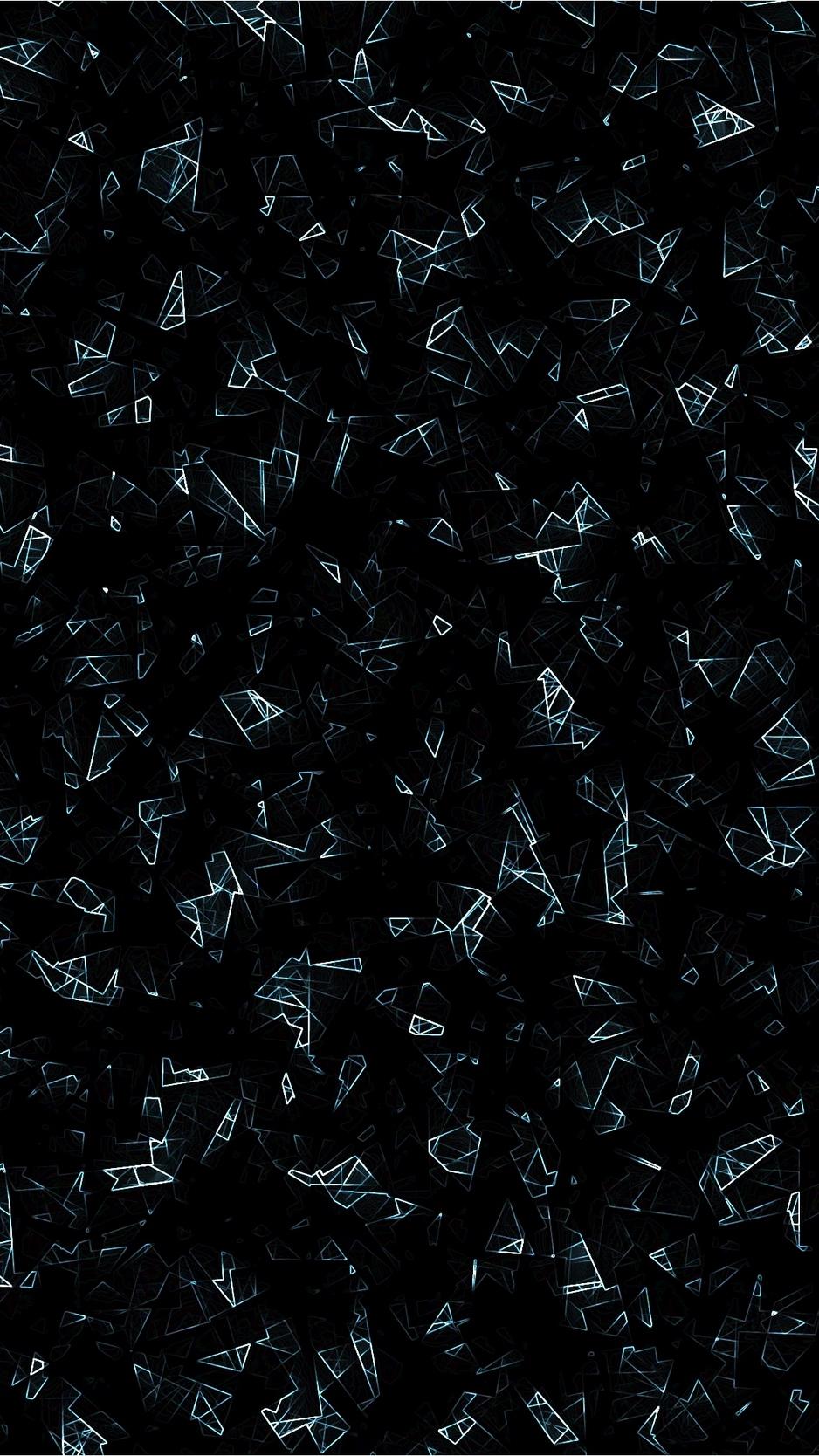 Download wallpaper 938x1668 splinters, black, cubism, shapes