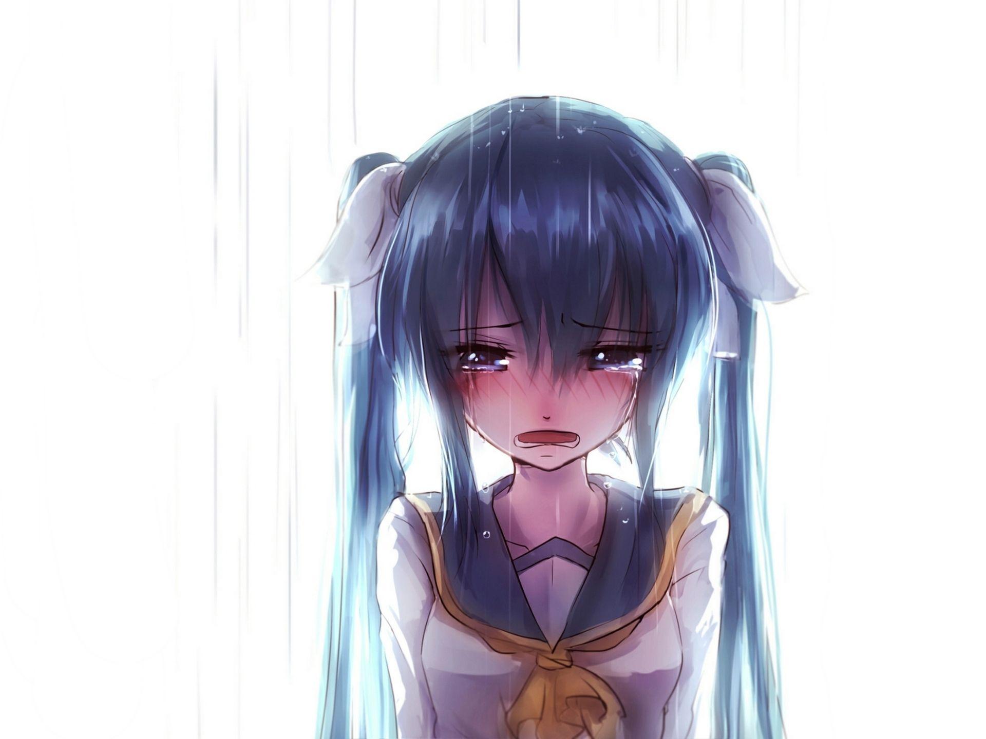 manga girl eyes crying