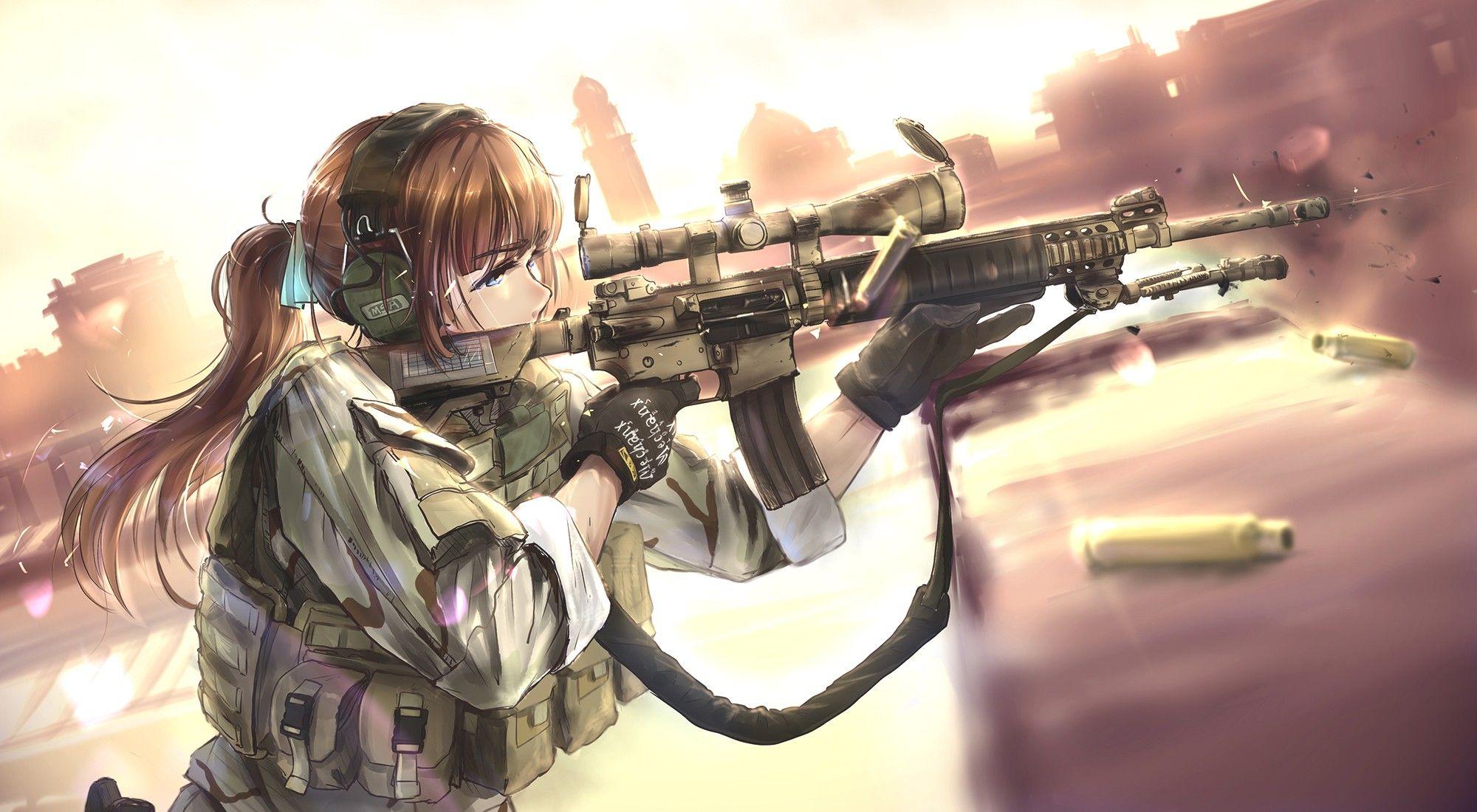 us military anime girl 3d model