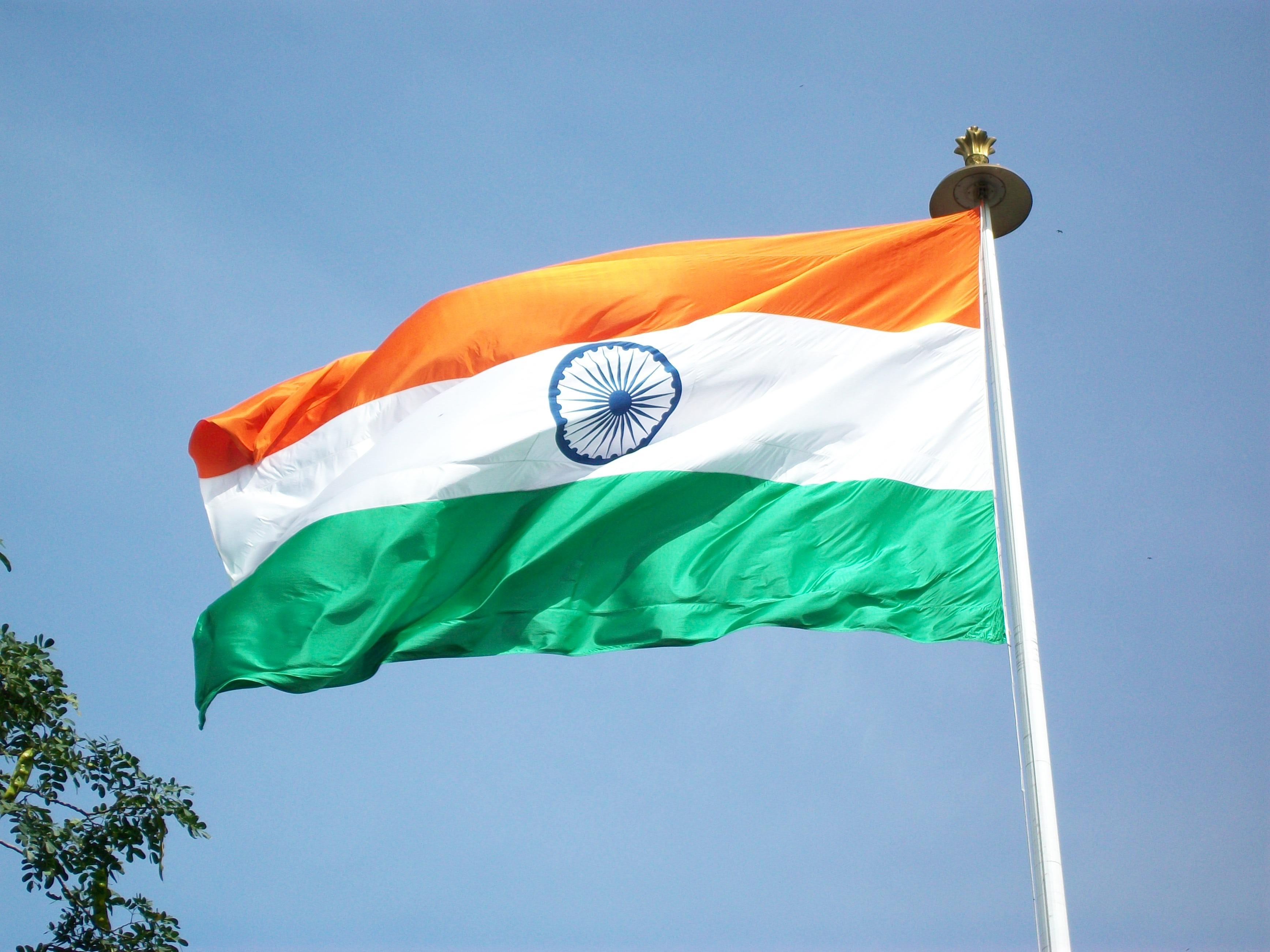 Indian National Flag Wallpaper Flag With Stick, HD