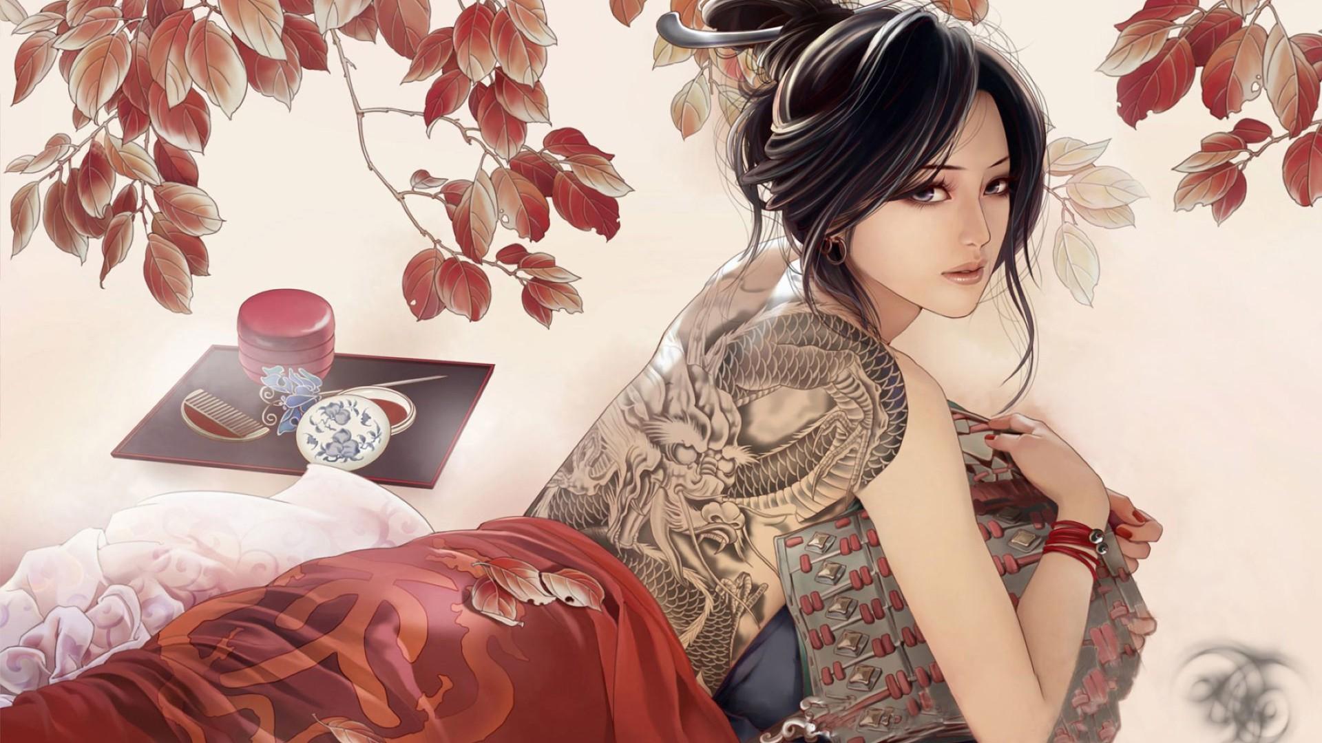 Anime Girl Tattoos Desktop Wallpaper: Desktop HD Wallpaper