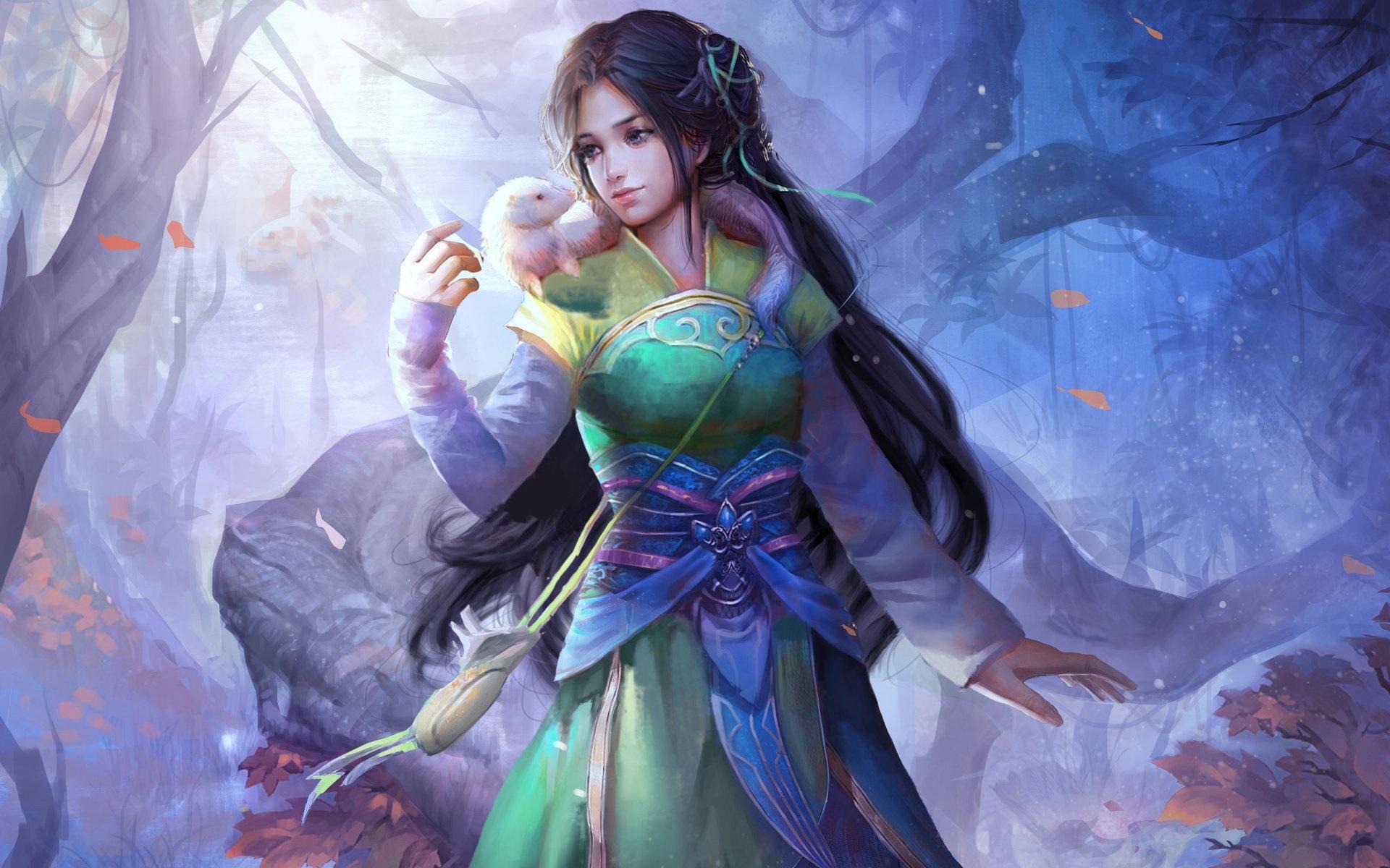 Wallpaper Beautiful Chinese fantasy girl, retro style 1920x1200 HD Picture, Image