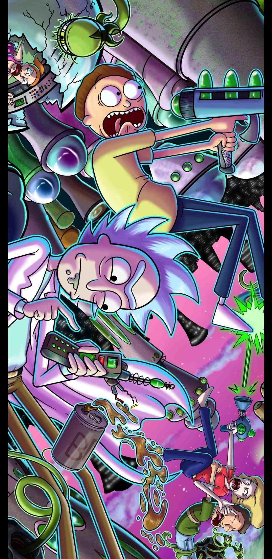 Rick and Morty Trippy Phone Wallpaper Free Rick and Morty