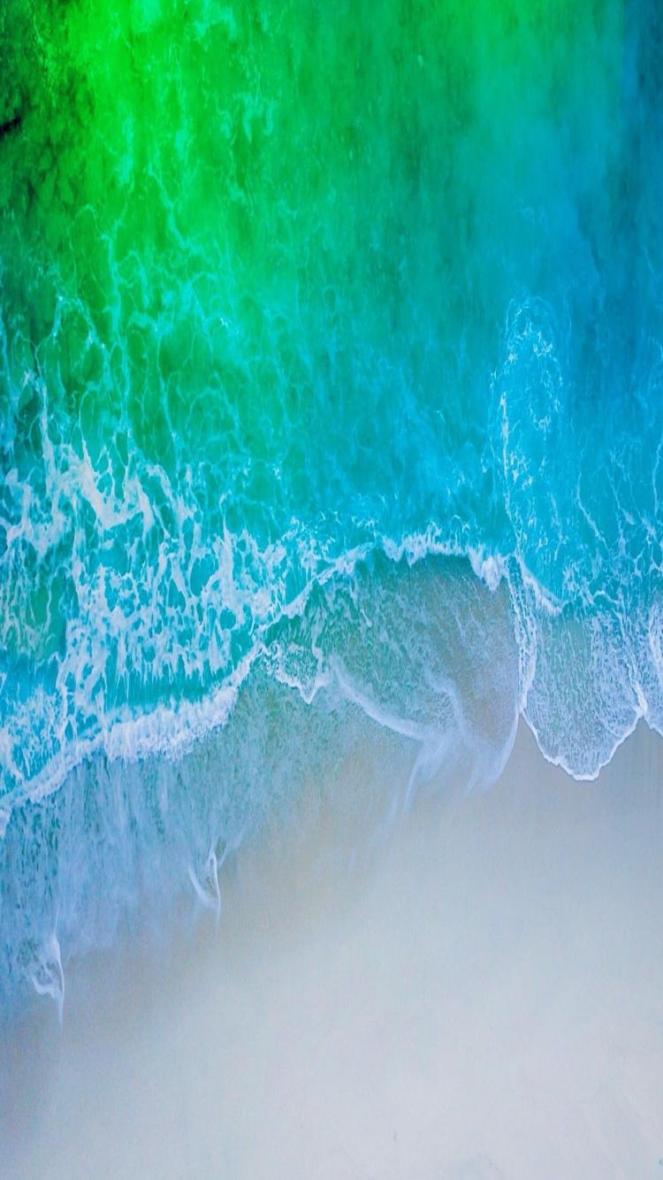 Free download iOS 11 iPhone X Aqua blue Water beach wave ocean