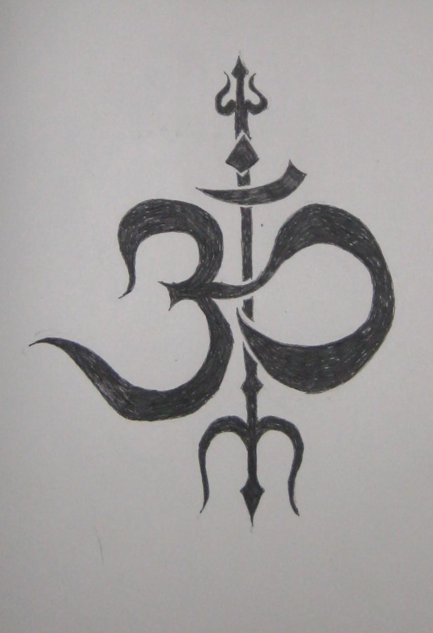 Om Trishul. Religious symbol. Trishul is similar
