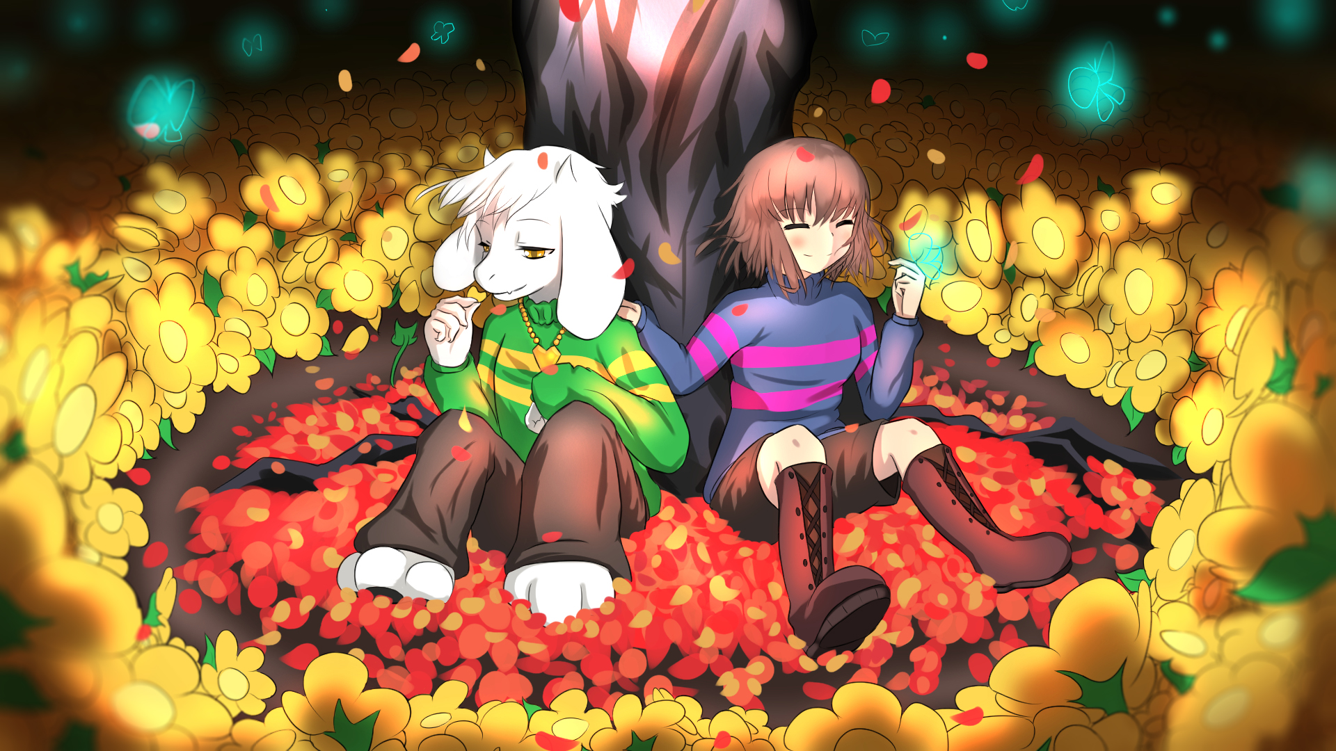 HD asriel and chara wallpapers | Peakpx