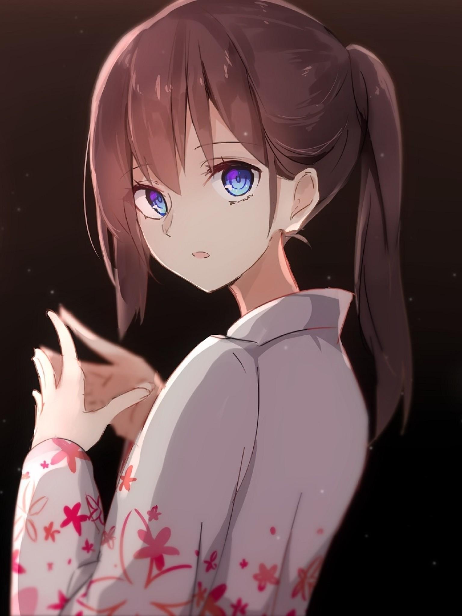 Anime girl with ponytails by AINIJI on DeviantArt