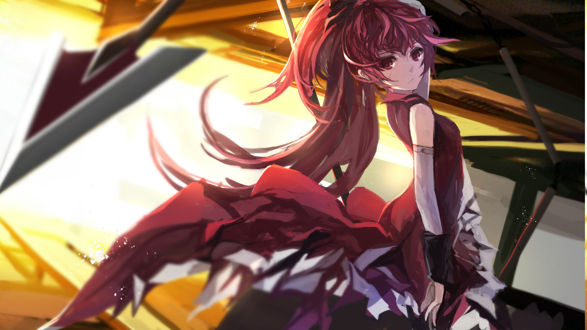 Mahou Shoujo Madoka Magica, Sakura Kyouko, Red Eyes, Anime