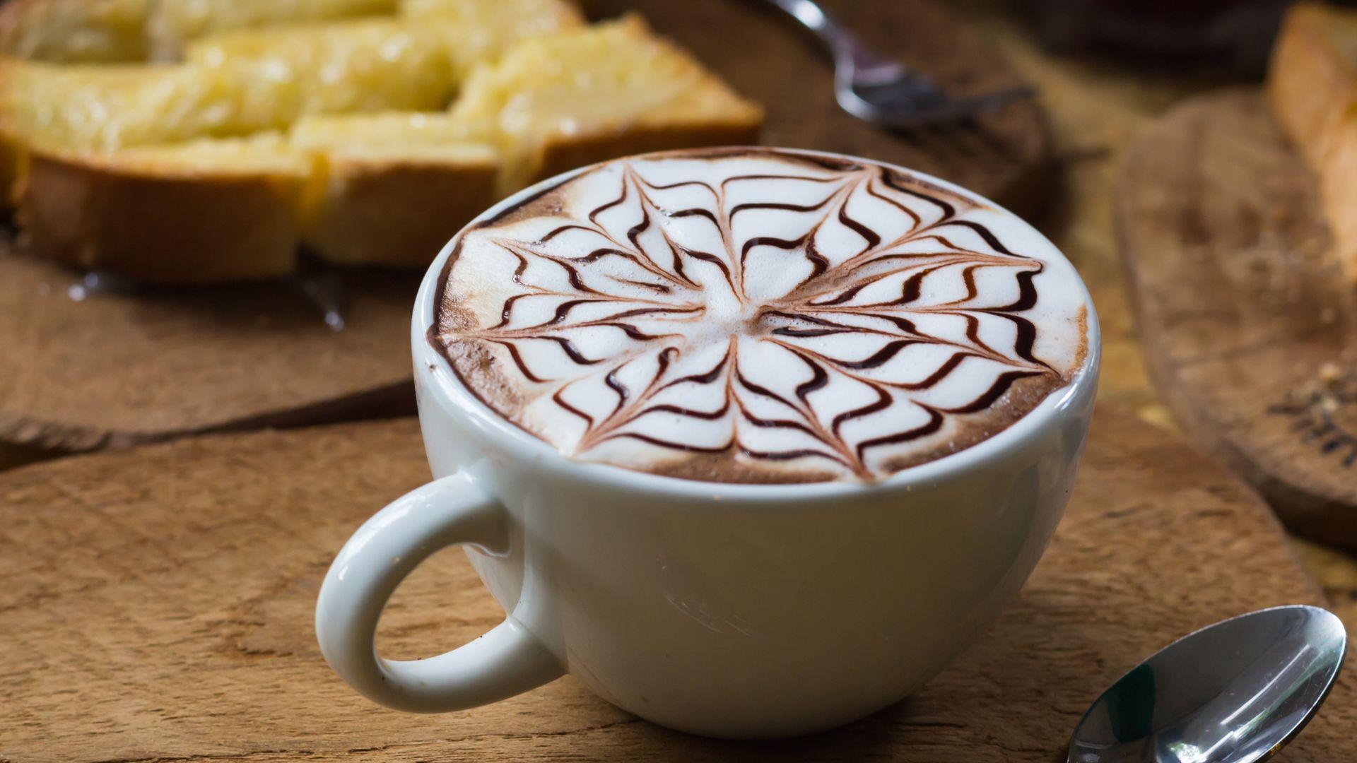 Flower Designed Latte Wallpaper Frappuccino