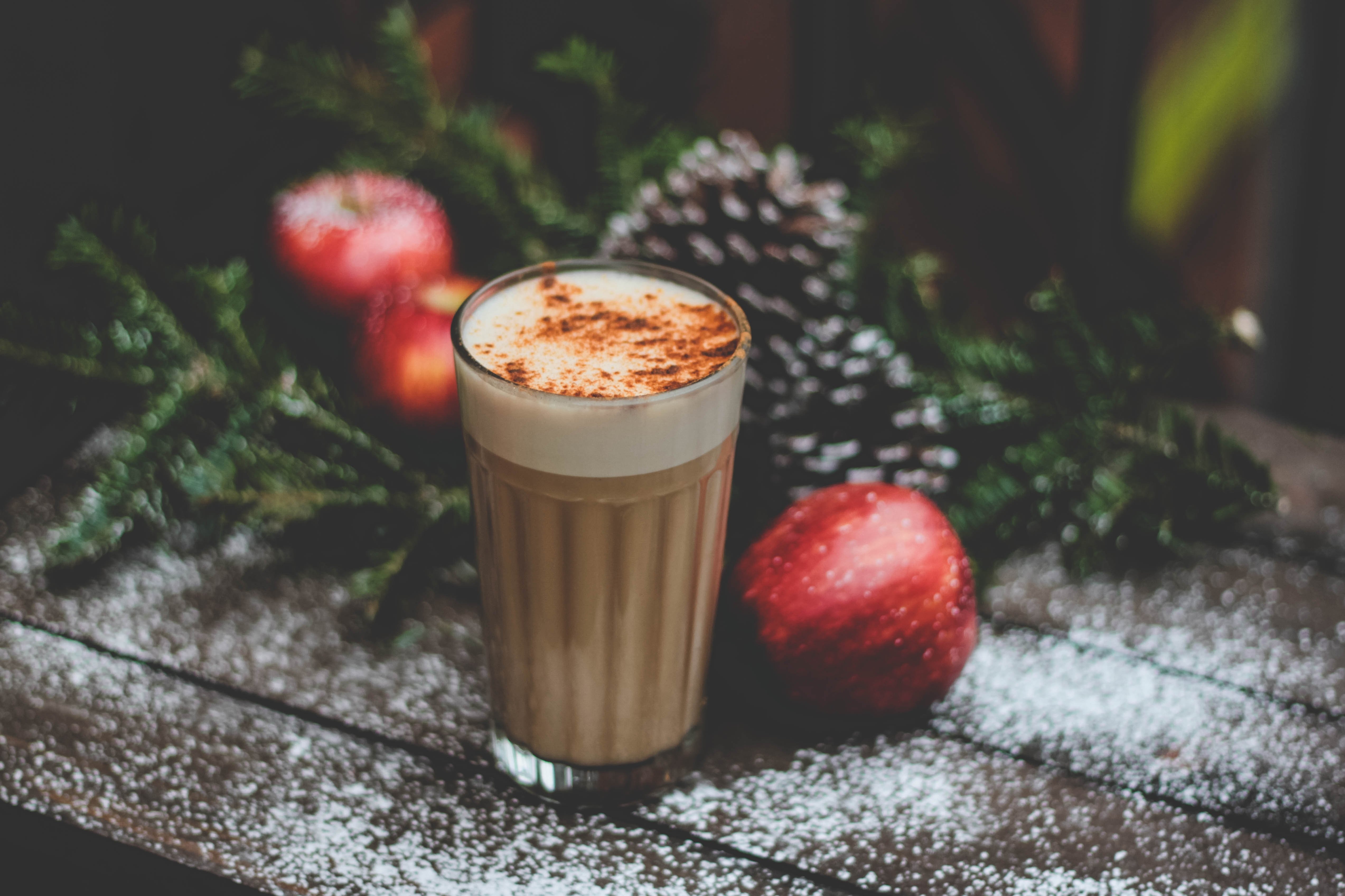 5093x3395 #icing sugar, #coffee, #chai latte, #snow, #cold