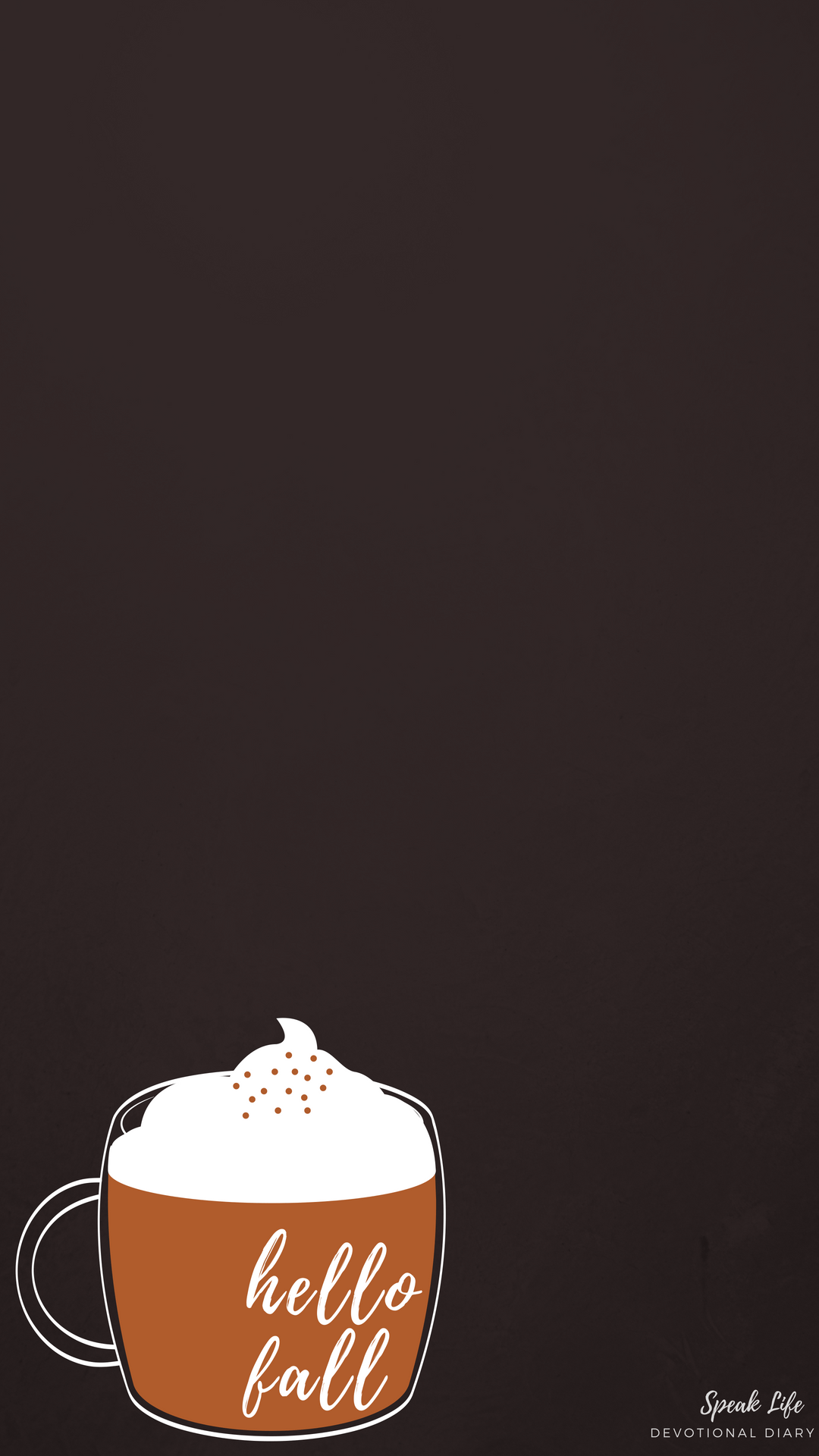 Hello Fall Pumpkin Spice latte phone background. iPhone wallpaper