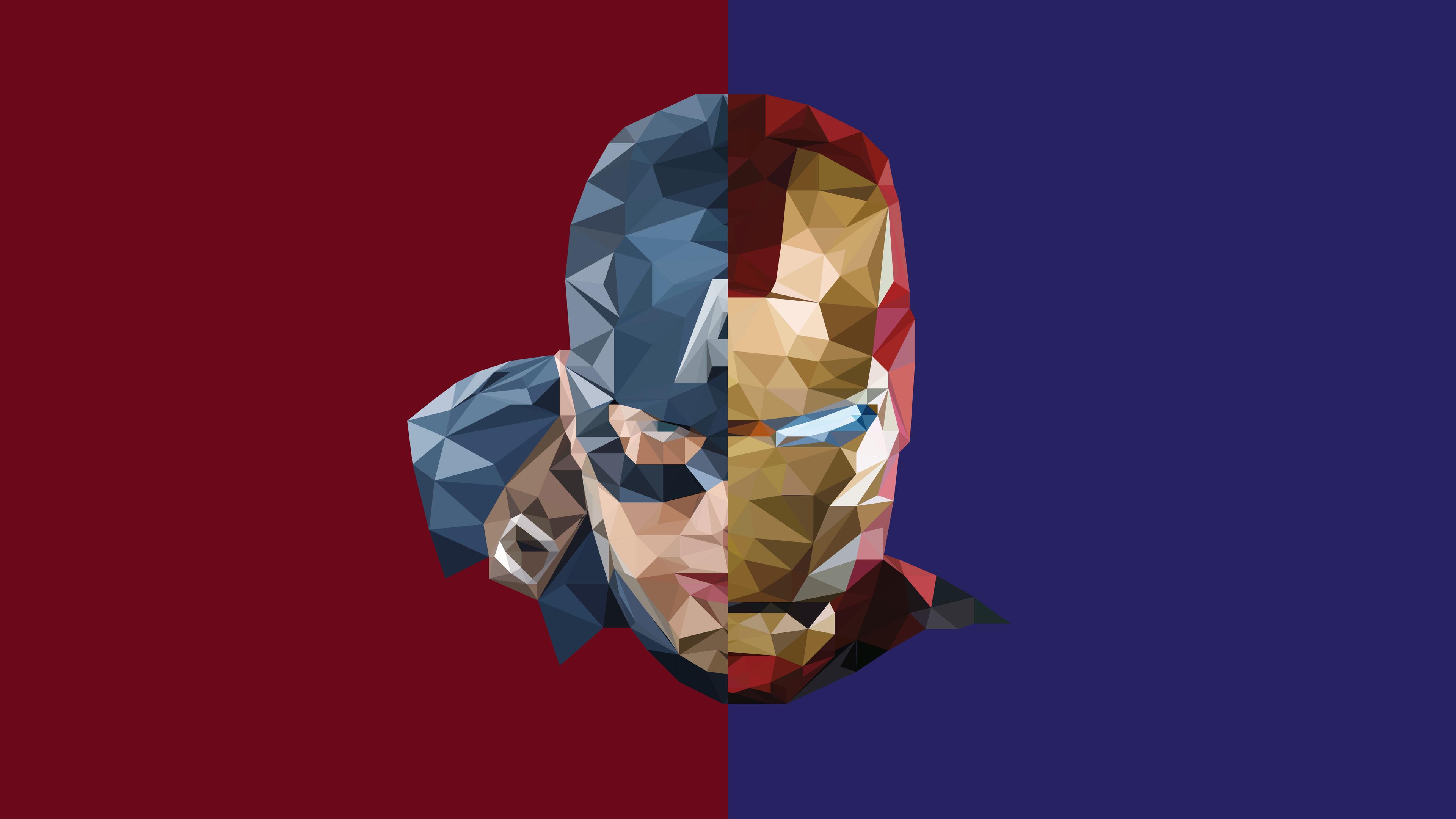 Wallpaper 4k Iron Man Captain America Abstract 4k Wallpaper, 5k