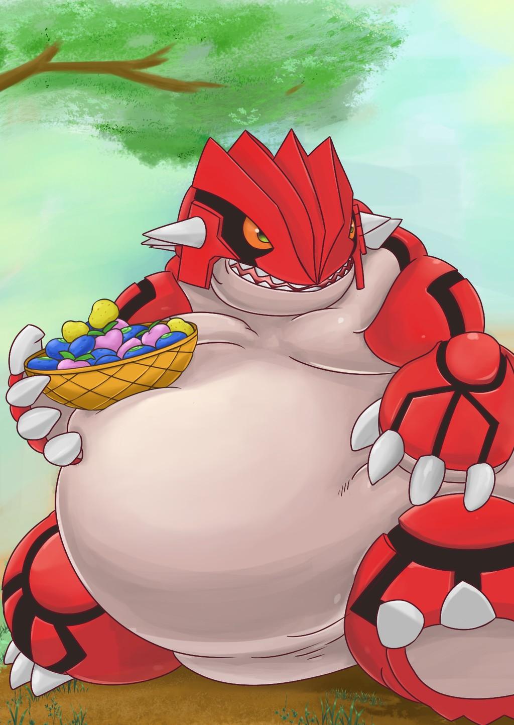 Groudon Papercraft Fat Groudon with Fruit by Pokémon