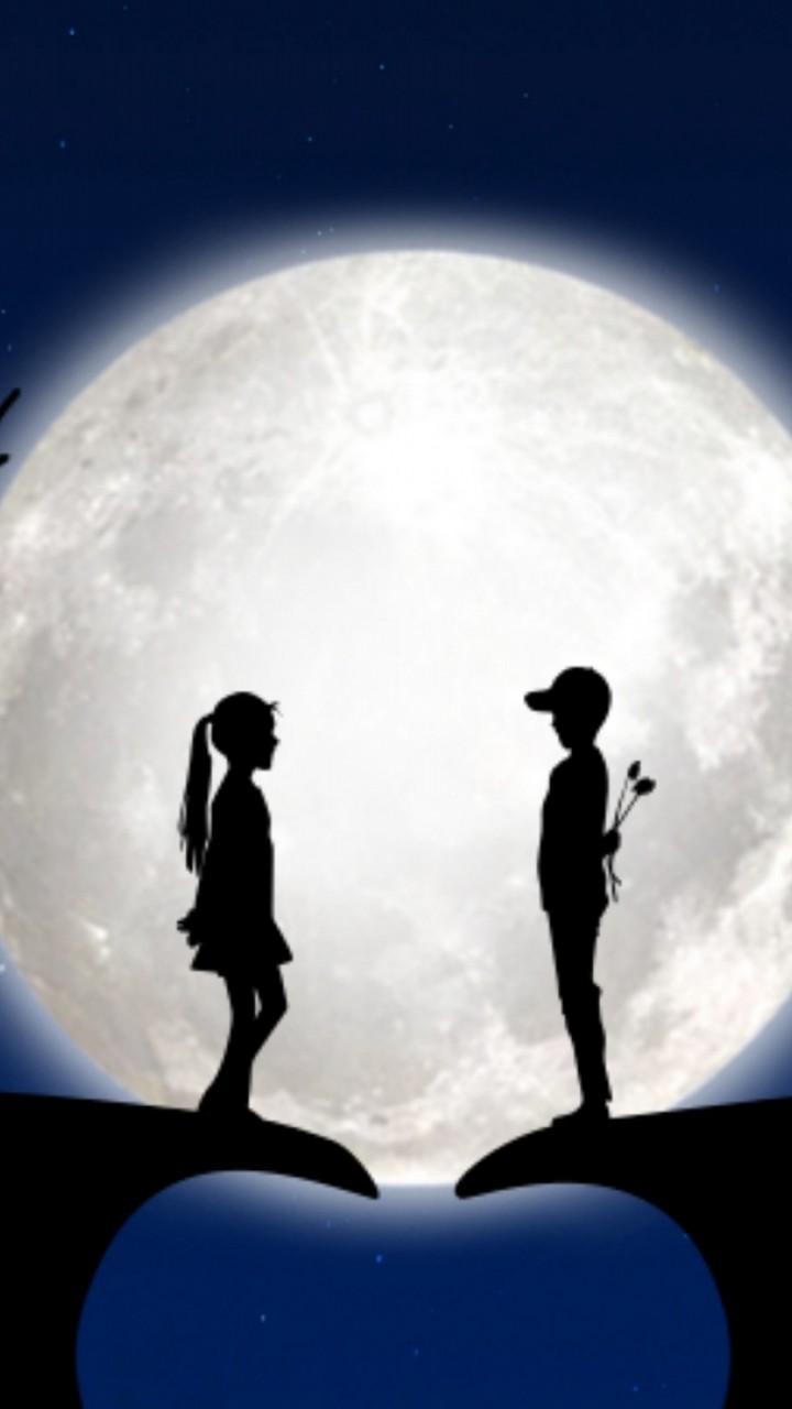 Couple in the light of the moon HD Wallpaper 720x1280