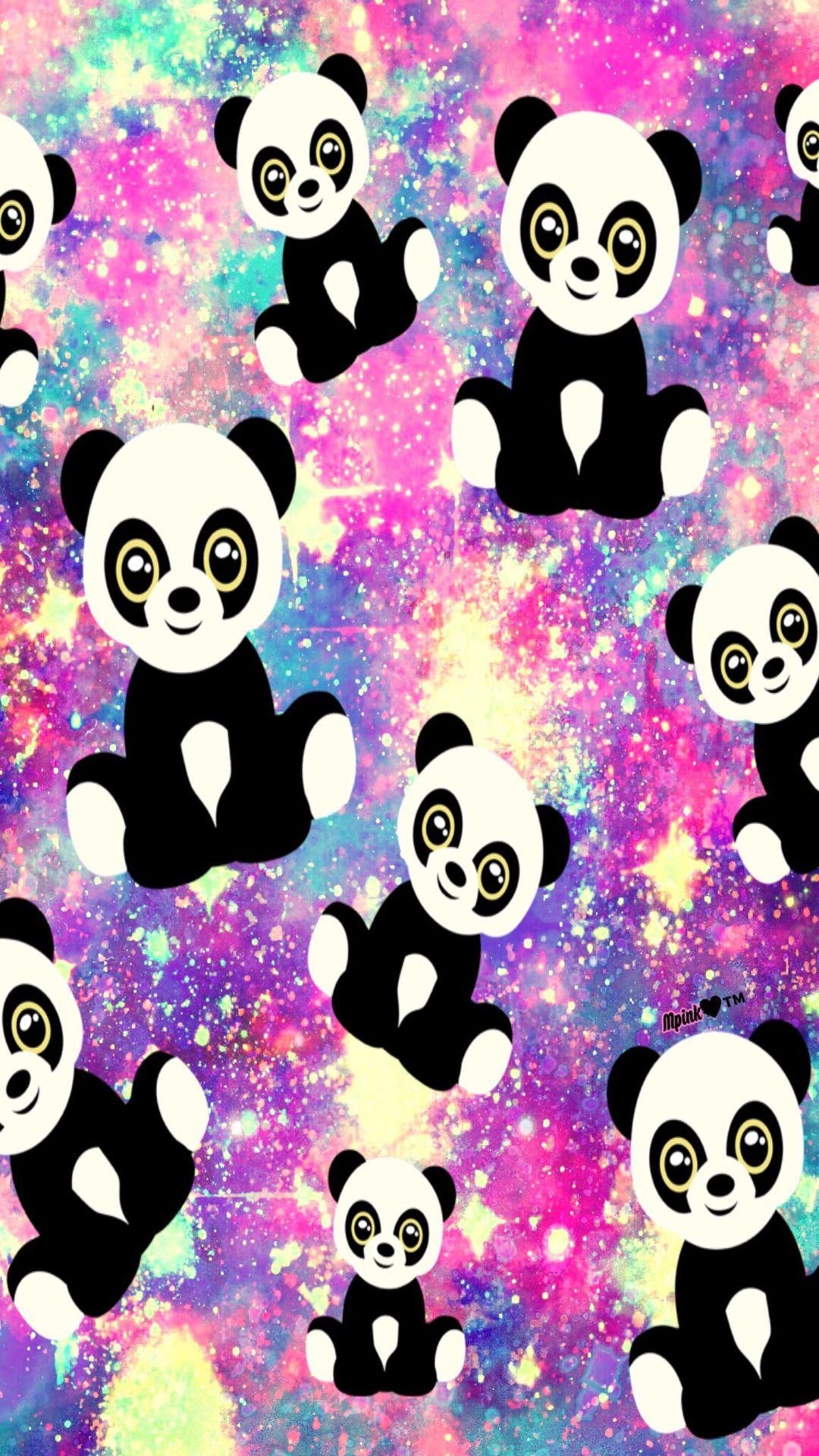 Galaxy Cute Pink Panda Wallpaper & Background