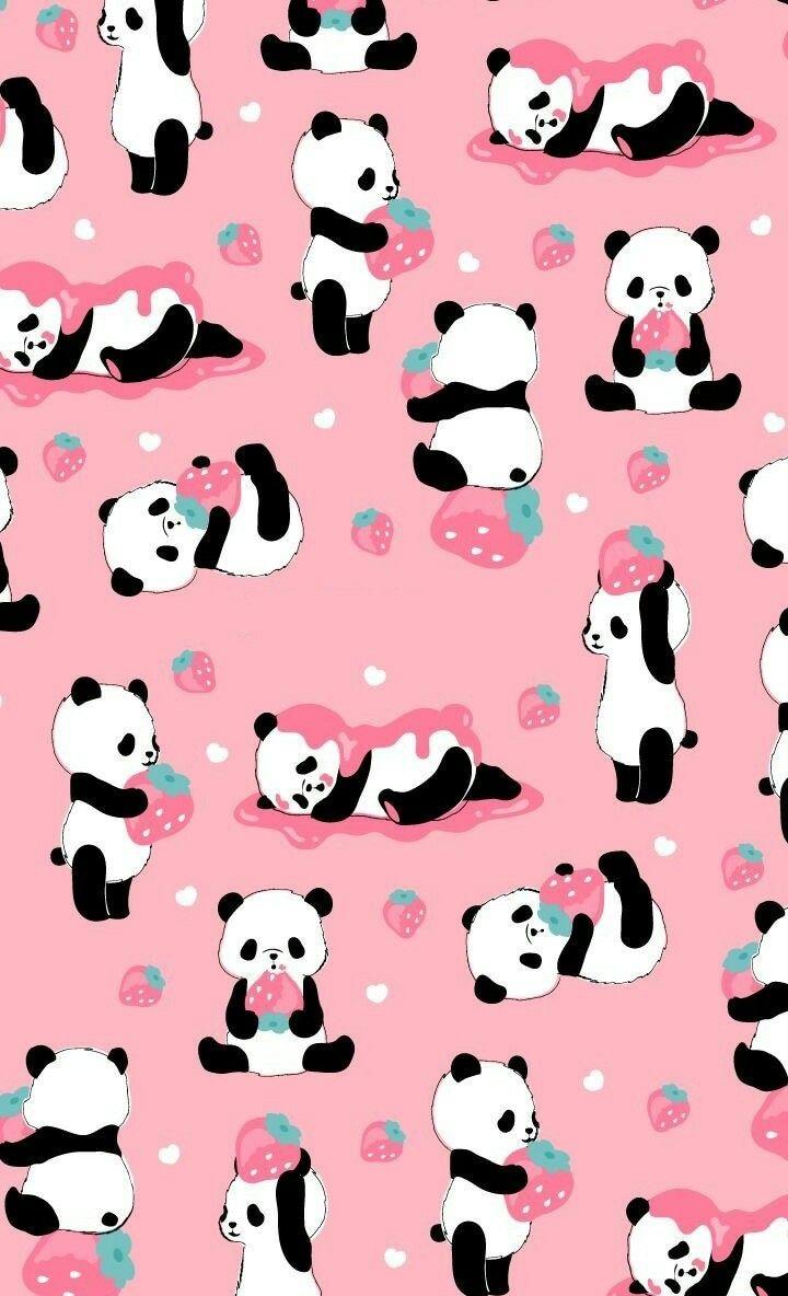Kawaii Pink Panda Wallpapers Wallpaper Cave