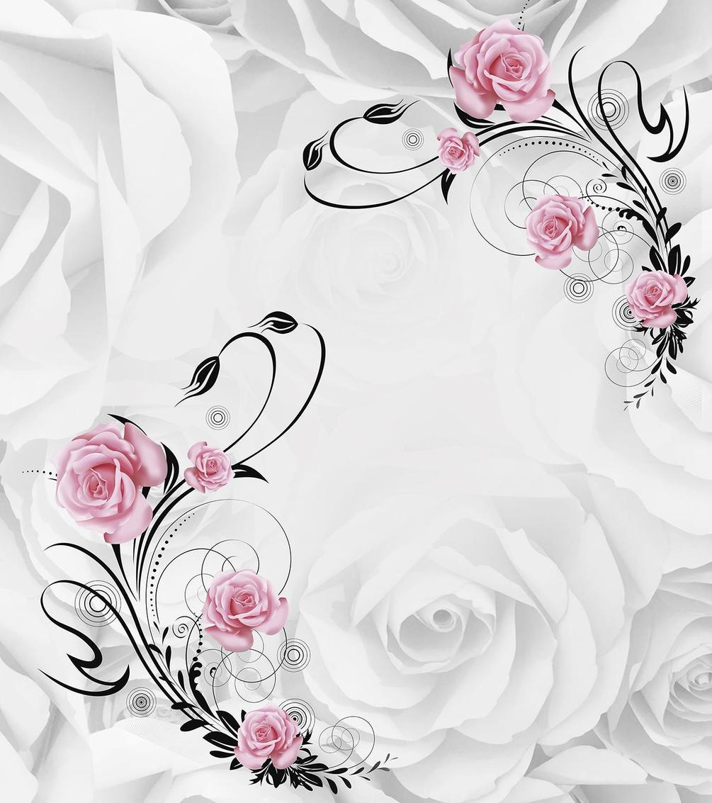 Wall mural Floral design, pink and flower Nr. wallpaper