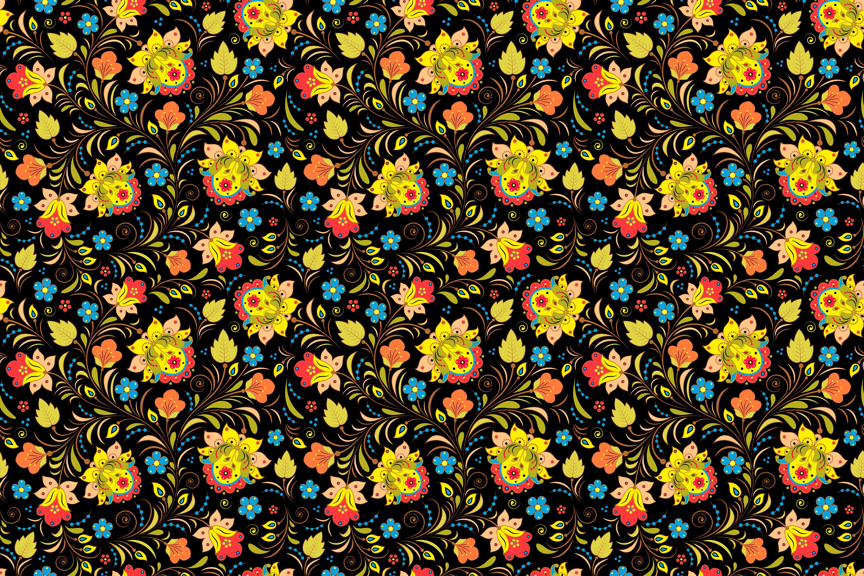 Wallpaper Floral designs, Russian style, HD, Abstract