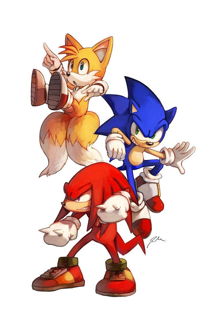 Miles Tails Prower, Sonic the Hedgehog, and Knuckles the Echidna
