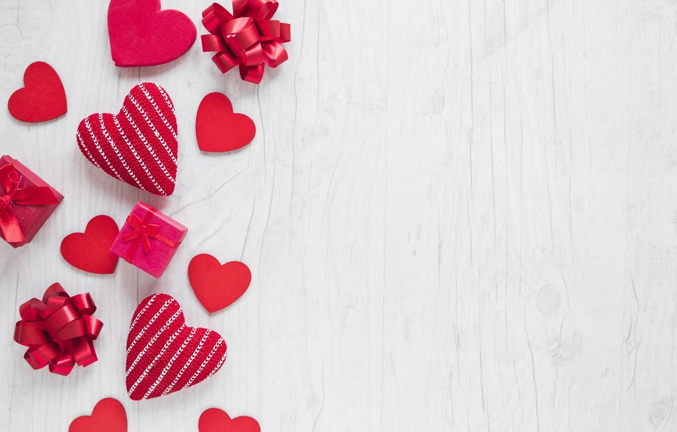 Wallpaper holiday, Love, gifts, hearts, red, box, hearts, decor