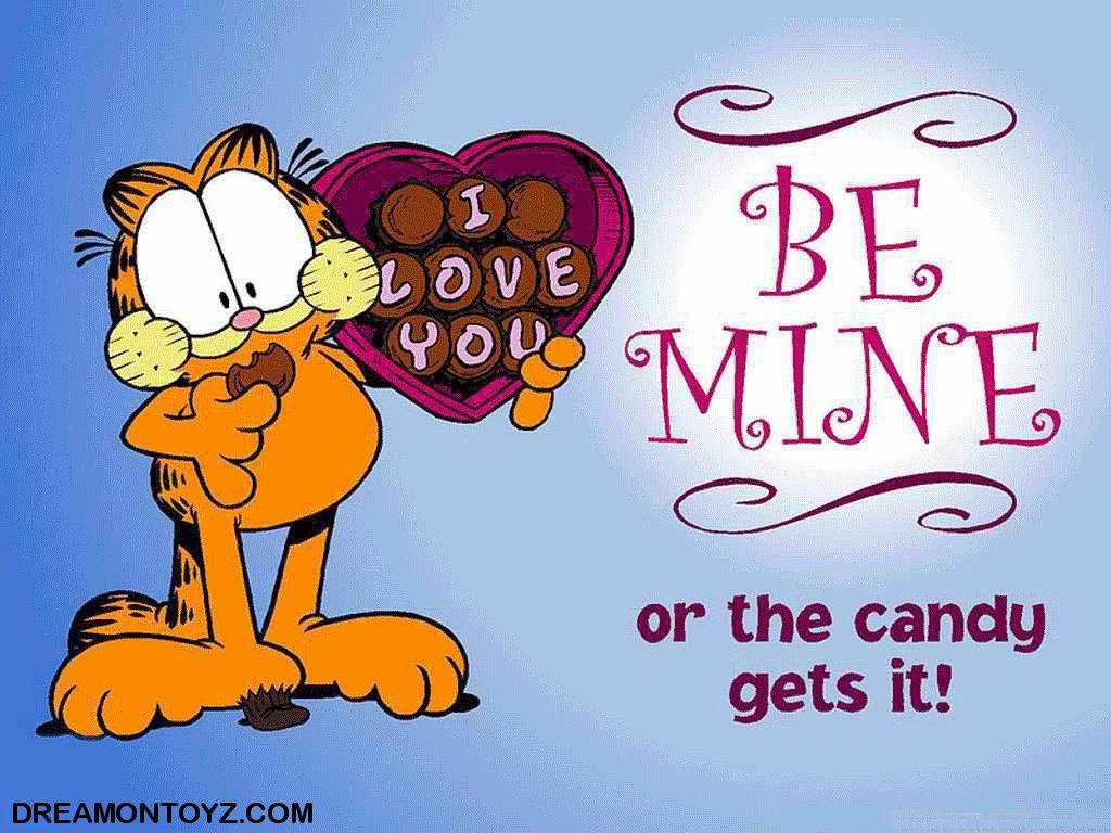 garfield Valentine Wallpaper. Garfield the Cat holding a box