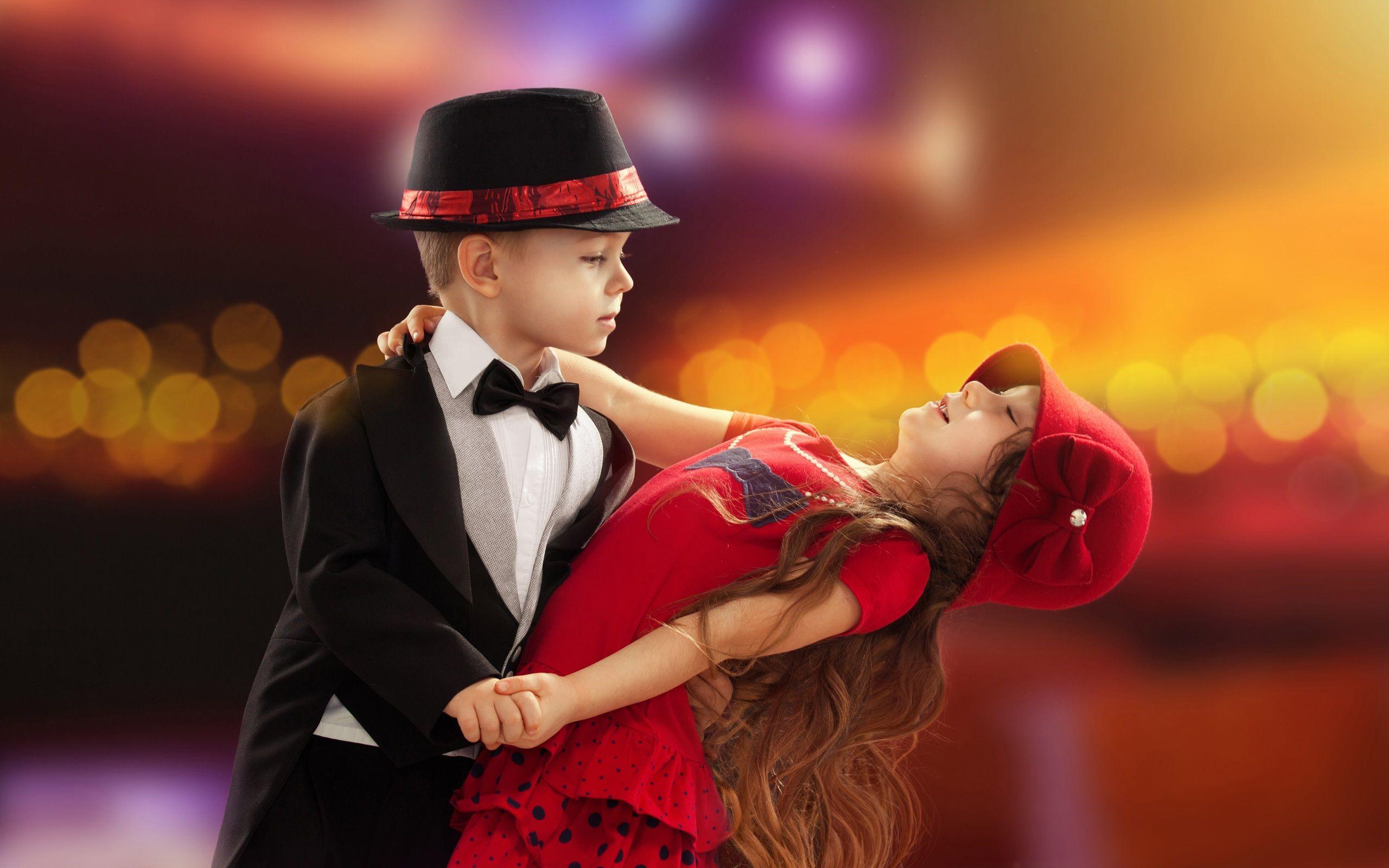 Beautiful dance, cute girl and boy, child wallpaper 2560x1600