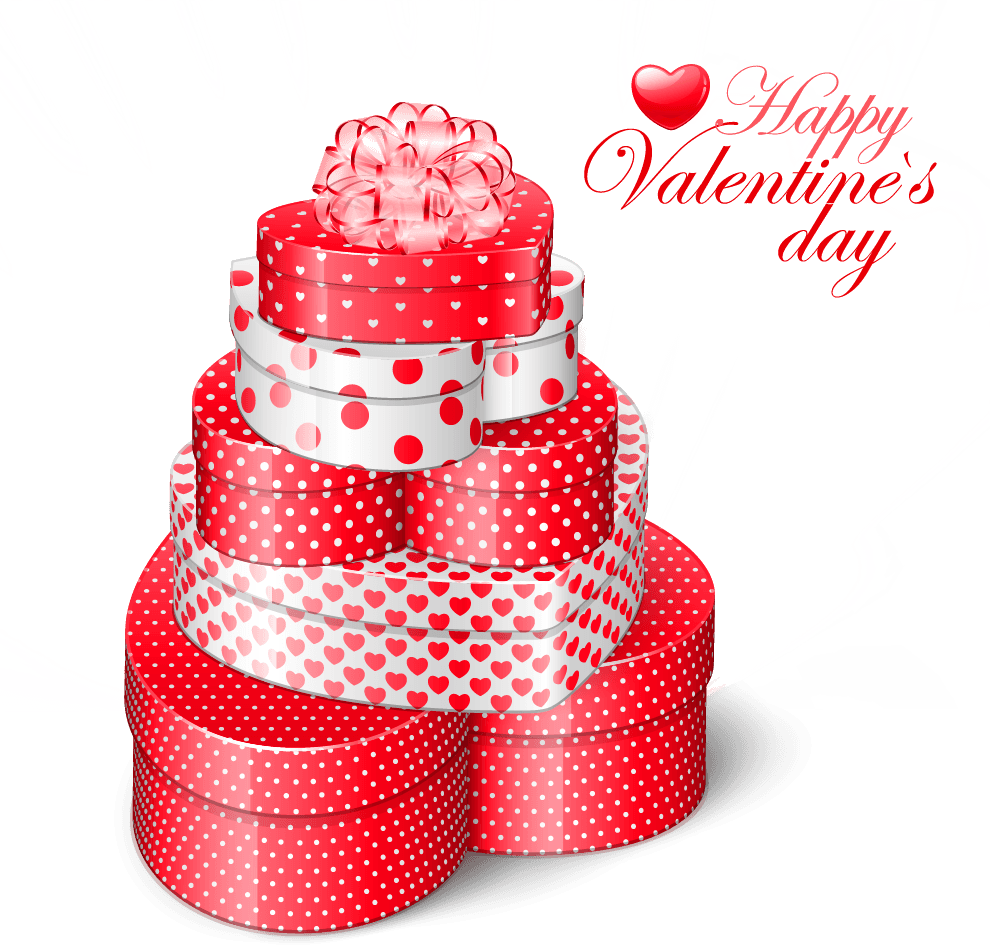 Valentines Heart Gift Boxes PNG Clipart Picture