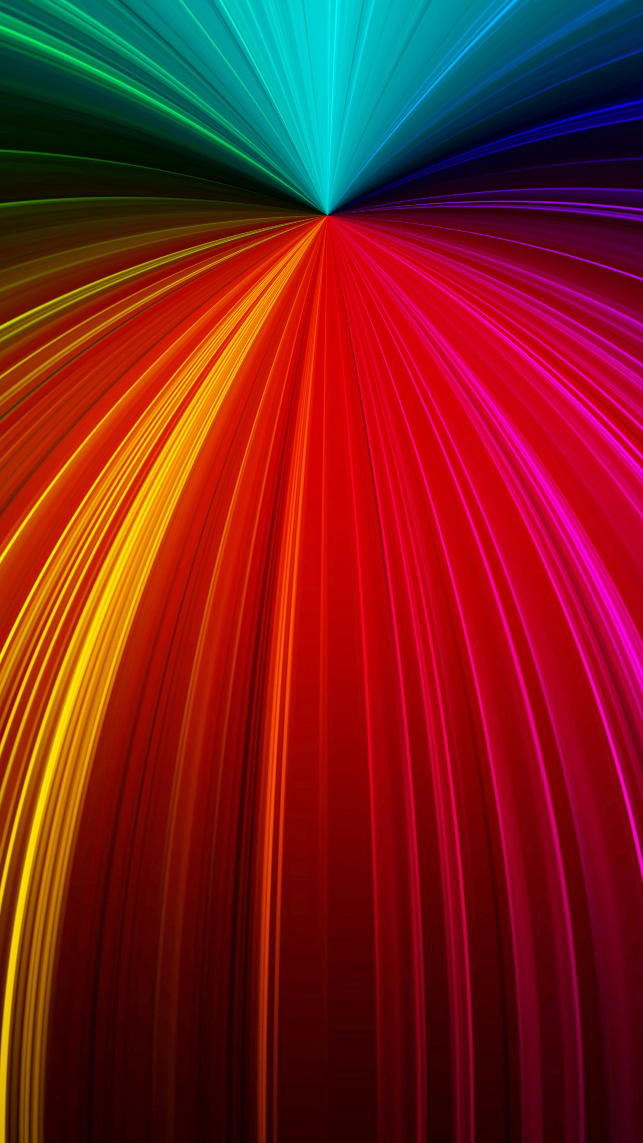 Colorful Rays Fractal Waves Free 4K Ultra HD Mobile Wallpaper
