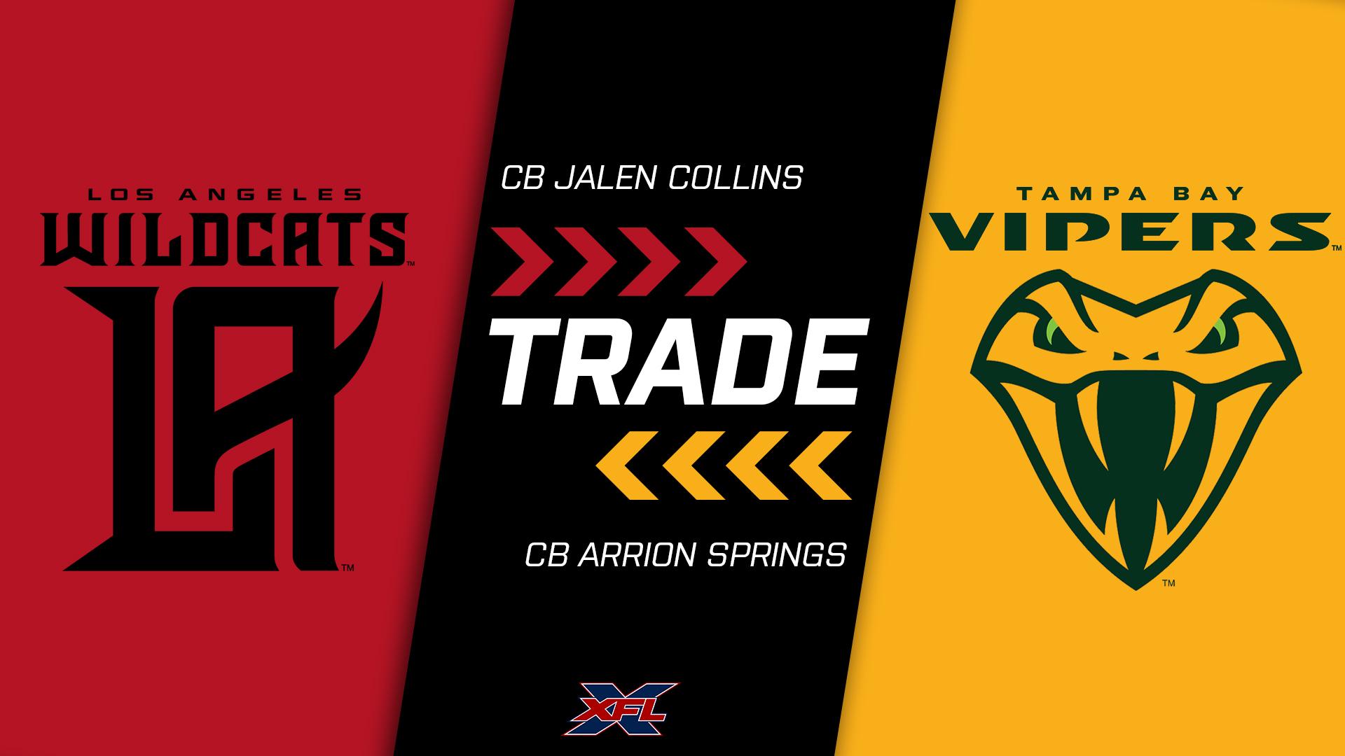 LA Wildcats And Tampa Bay Vipers Trade Corner Backs