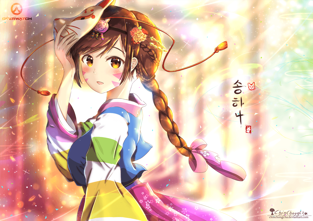 chinchongcha✨ Hanbok #Overwatch #DVA #FANART #painting # wallpaper #anime
