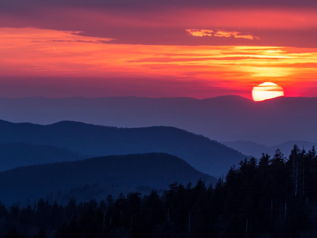 Sunrise Landscape Great Smoky Mountains National Park Gatlinburg