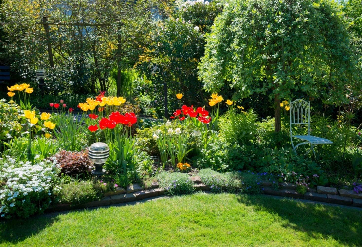 Amazon.com, Laeacco 7x5ft Spring Backyard Garden Scenic Backdrop