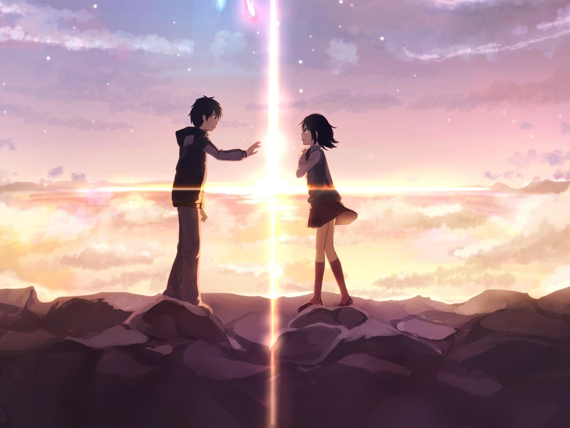 Wallpaper Your Name, girl and boy, love, Japanese anime 1920x1440