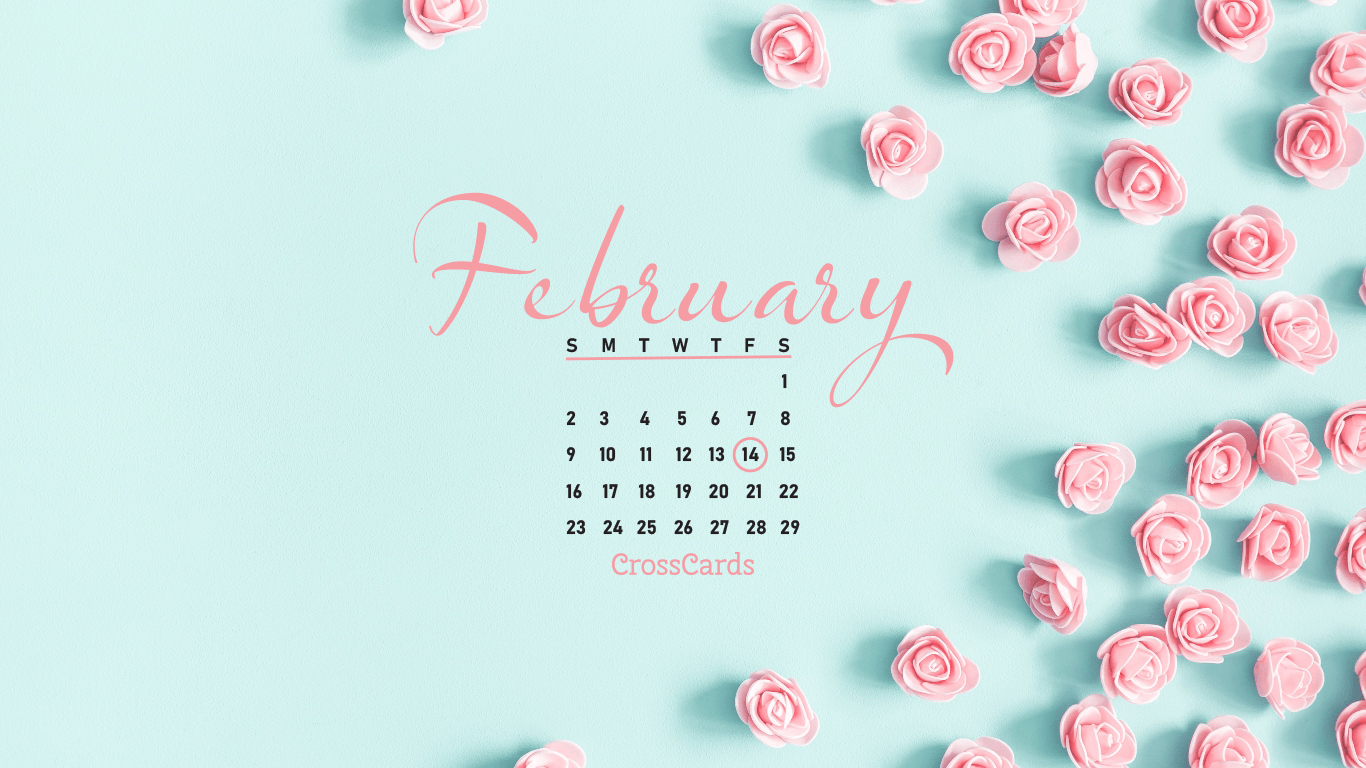 February 2020 Flowers Desktop Calendar- Free February