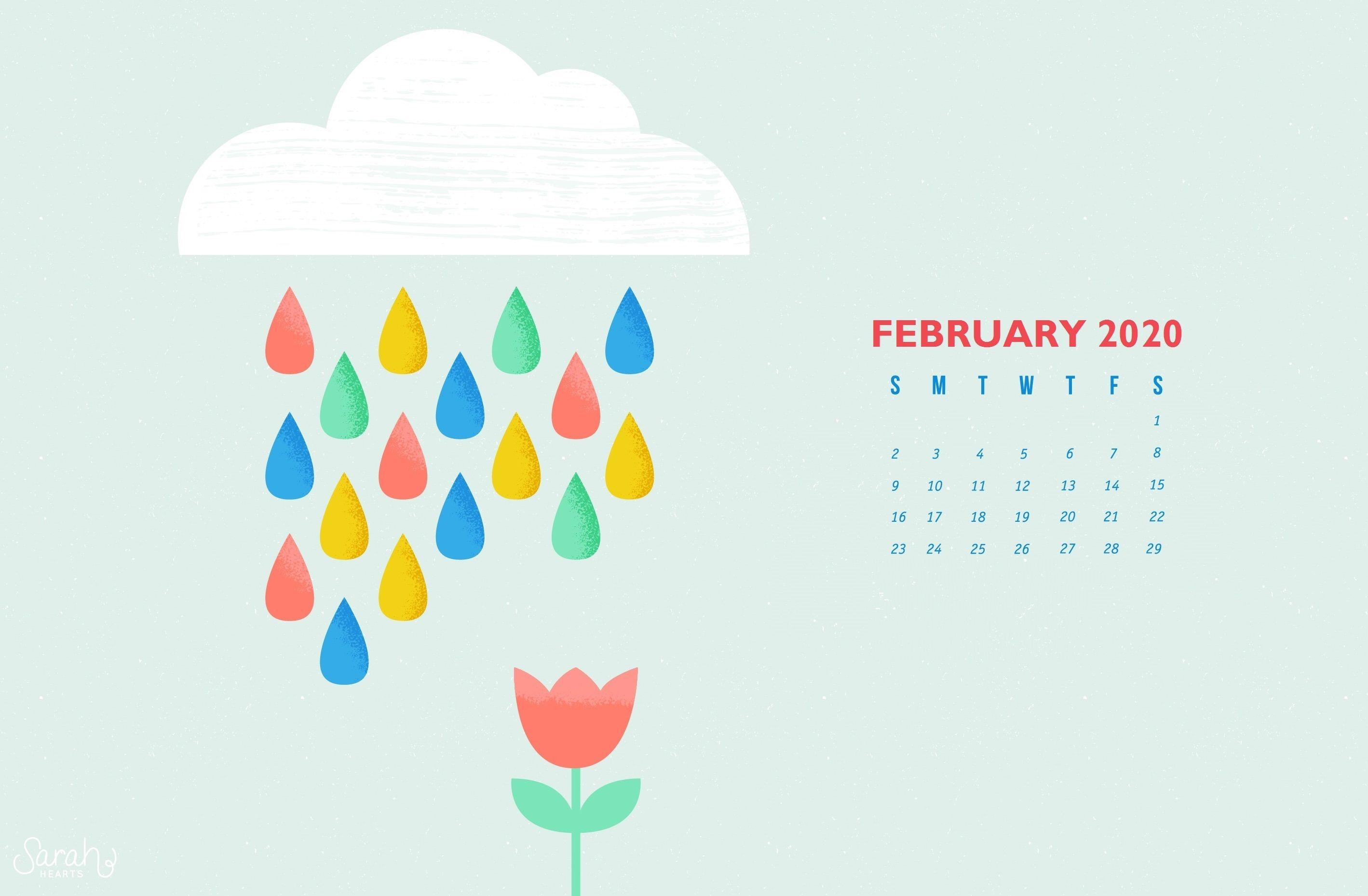 February 2020 Desktop Calendar Wallpaper. Calendar wallpaper