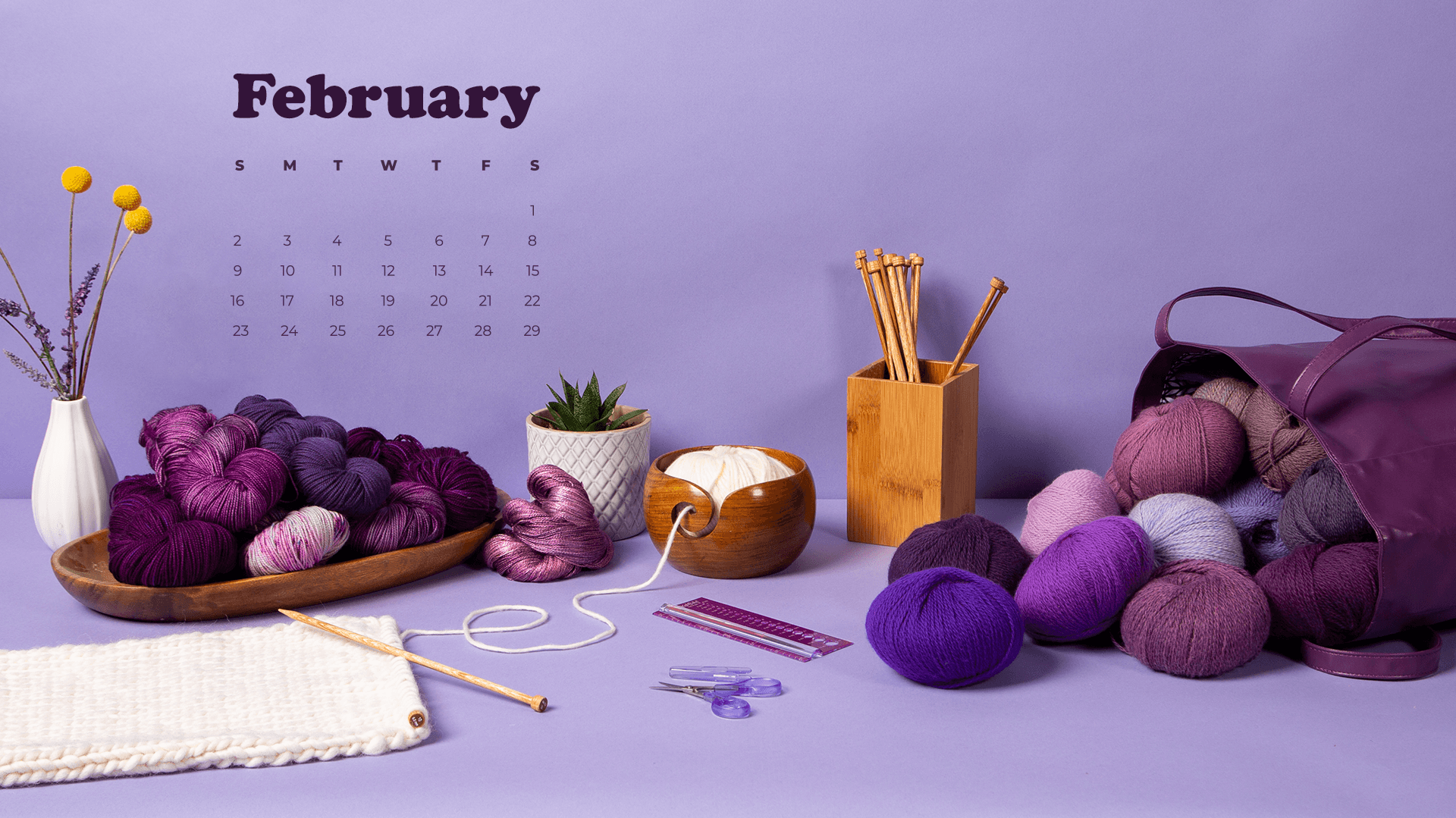 Free Downloadable February Calendar Staff Knitting Blog