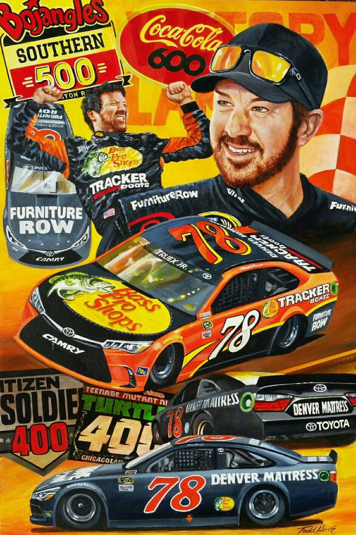 Sweet Painting Martin Truex Jr, Chase Elliott, Nascar