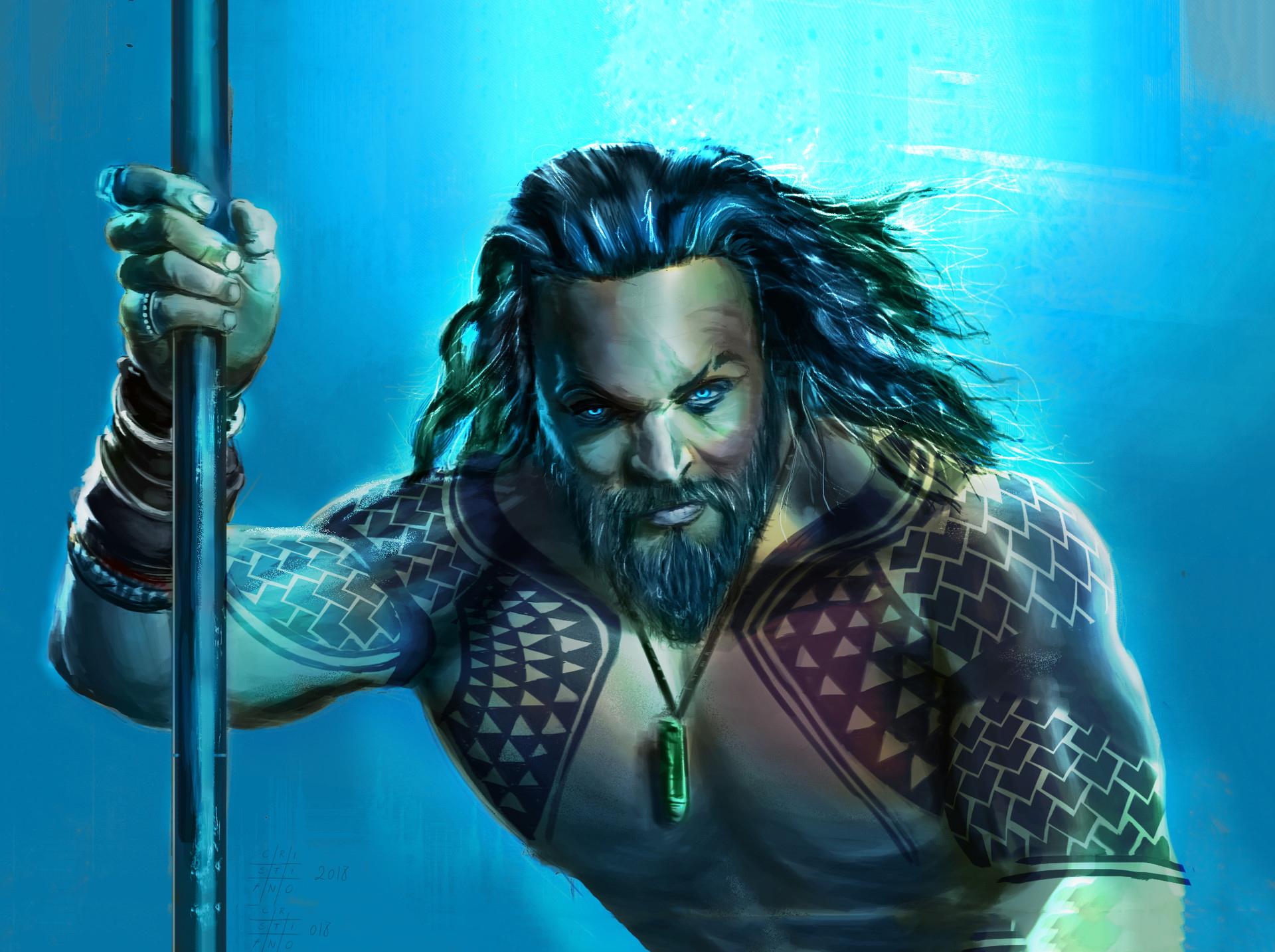 Jason Momoa Aquaman Art 1366x768 Resolution HD 4k