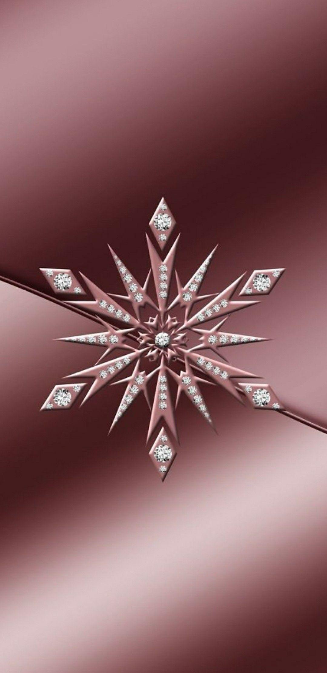 Pink Snowflakes Winter Christmas Background Rose Gold