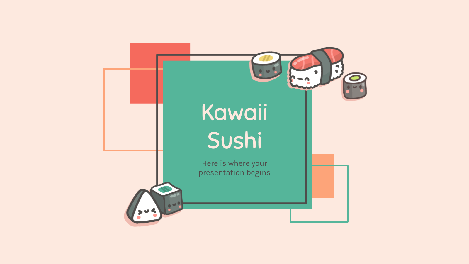 Kawaii Sushi Company theme for Google Slides and PowerPoint