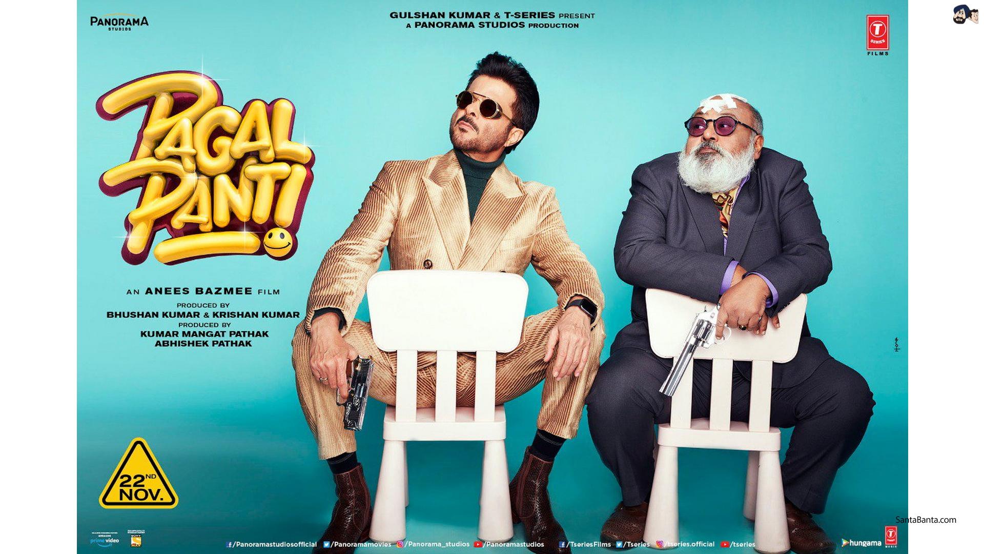 Poster of Bollywood comedy film `Pagalpanti` featuring Anil Kapoor