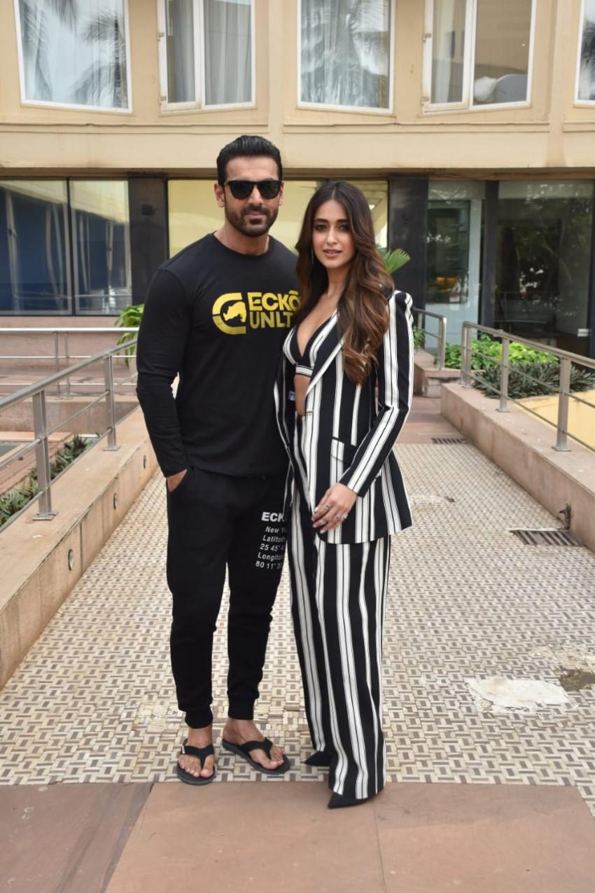 John Abraham and Ileana D'Cruz snapped promoting their film Pagalpanti